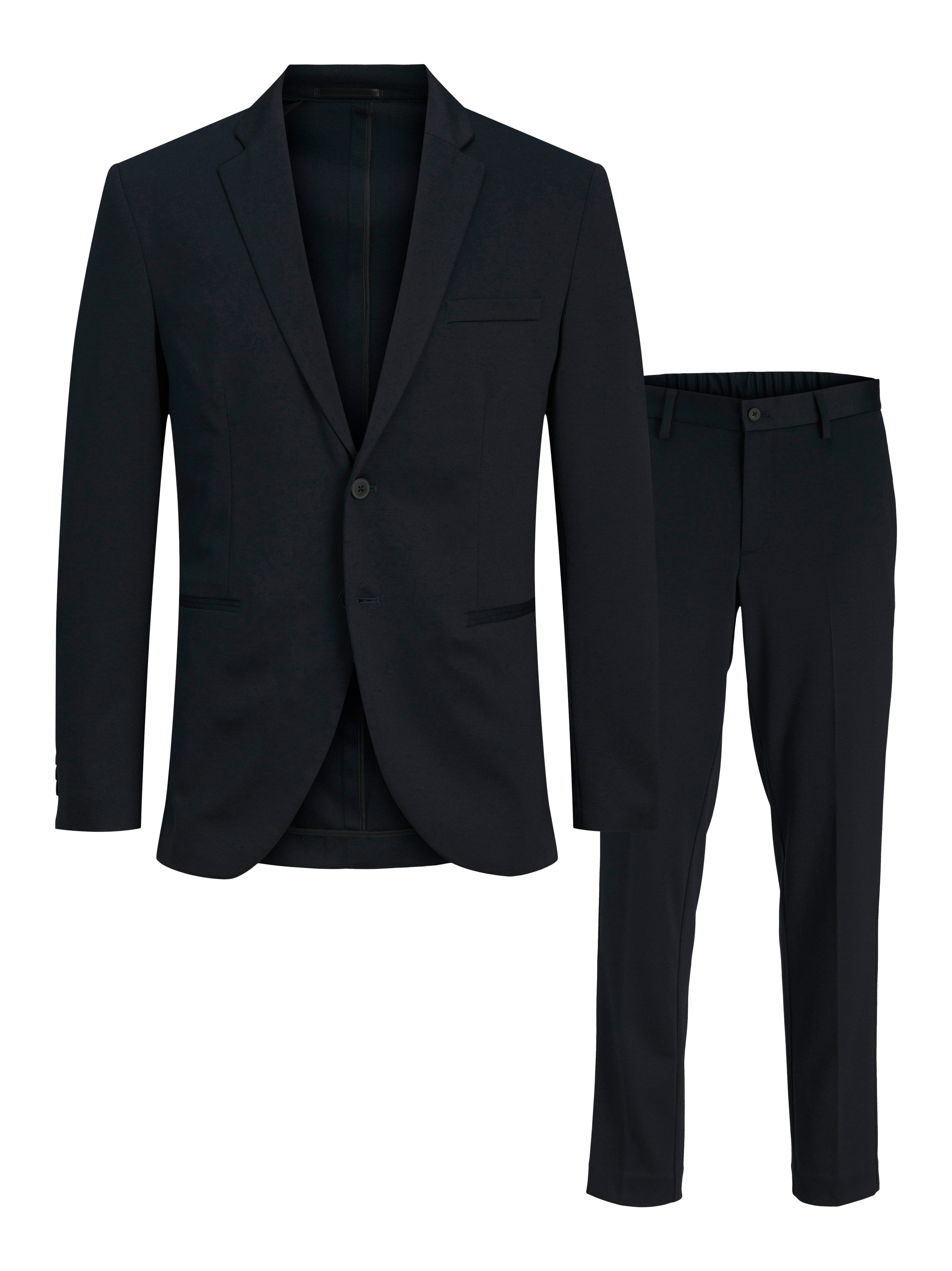Jack & Jones Junior Anzug JJEJAXON sorgt für stylischen Look mit optimaler Passform (Set, 2-tlg) unifarben, modisch, slim fit, Jersey, Reverskragen