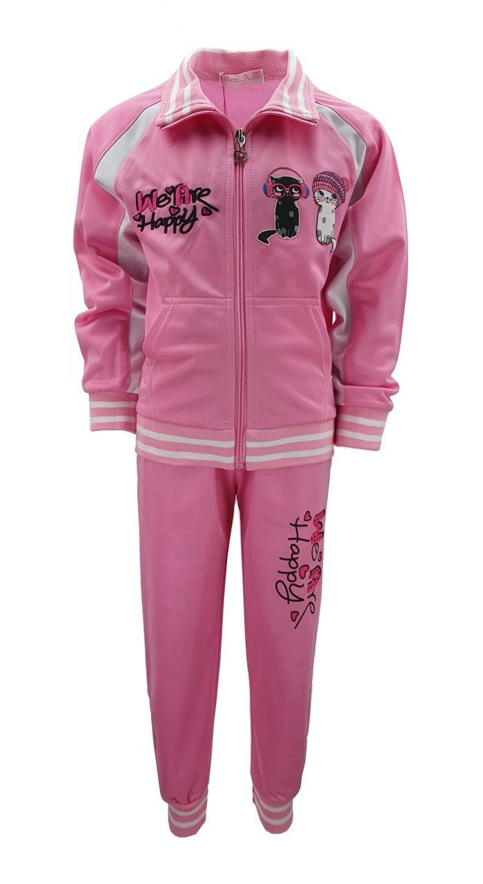 A2Z Kids Trainingsanzug #Selfie – Batik-Hoodie Mit Jogginghose Für Mädchen (Größe 9-1, Schwarz Neon Pink)