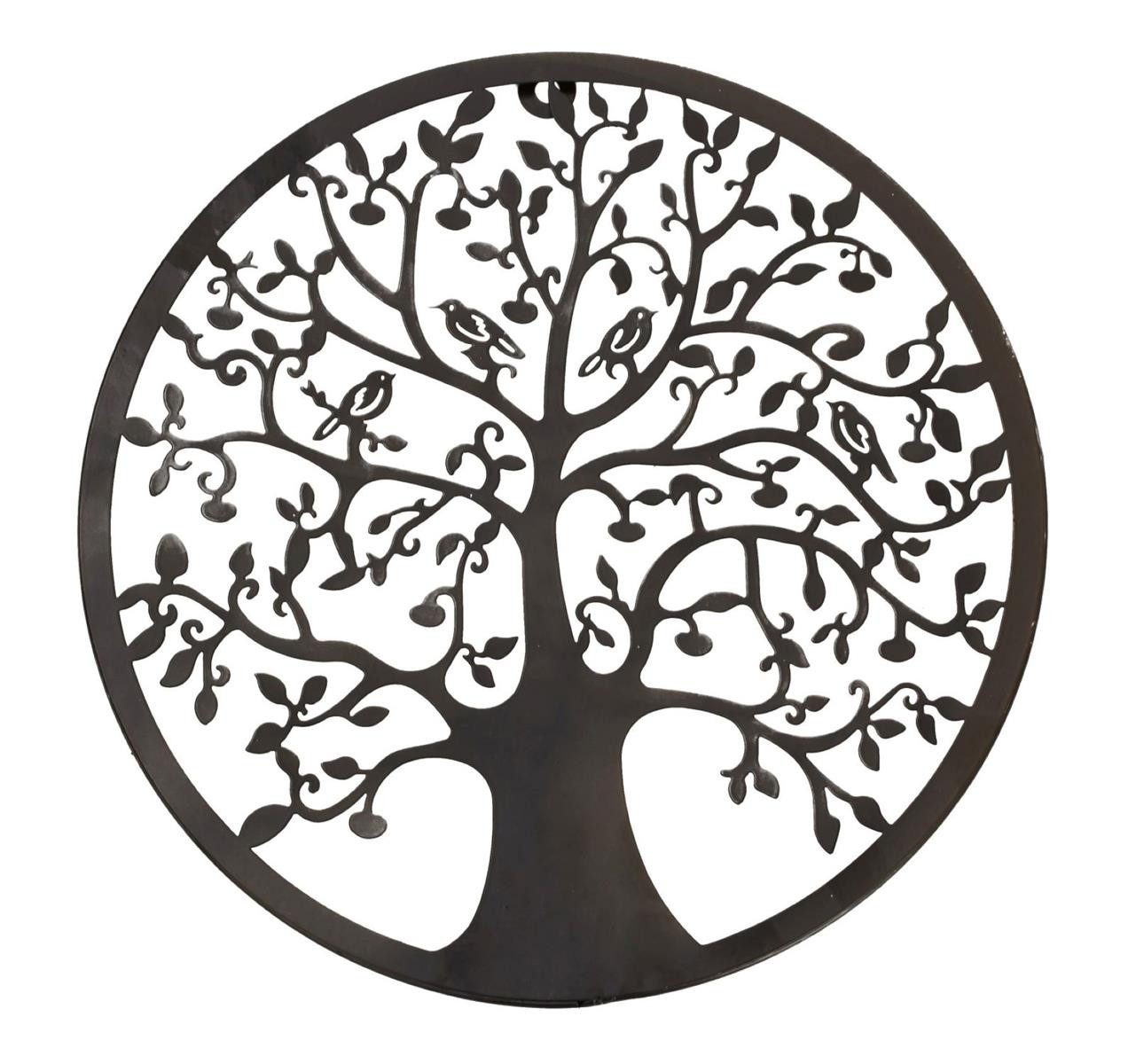 Geschenkestadl Wanddekoobjekt Baum des Lebens Wanddeko Metall schwarz 30 cm Garten Terrasse (1 St), klassisch