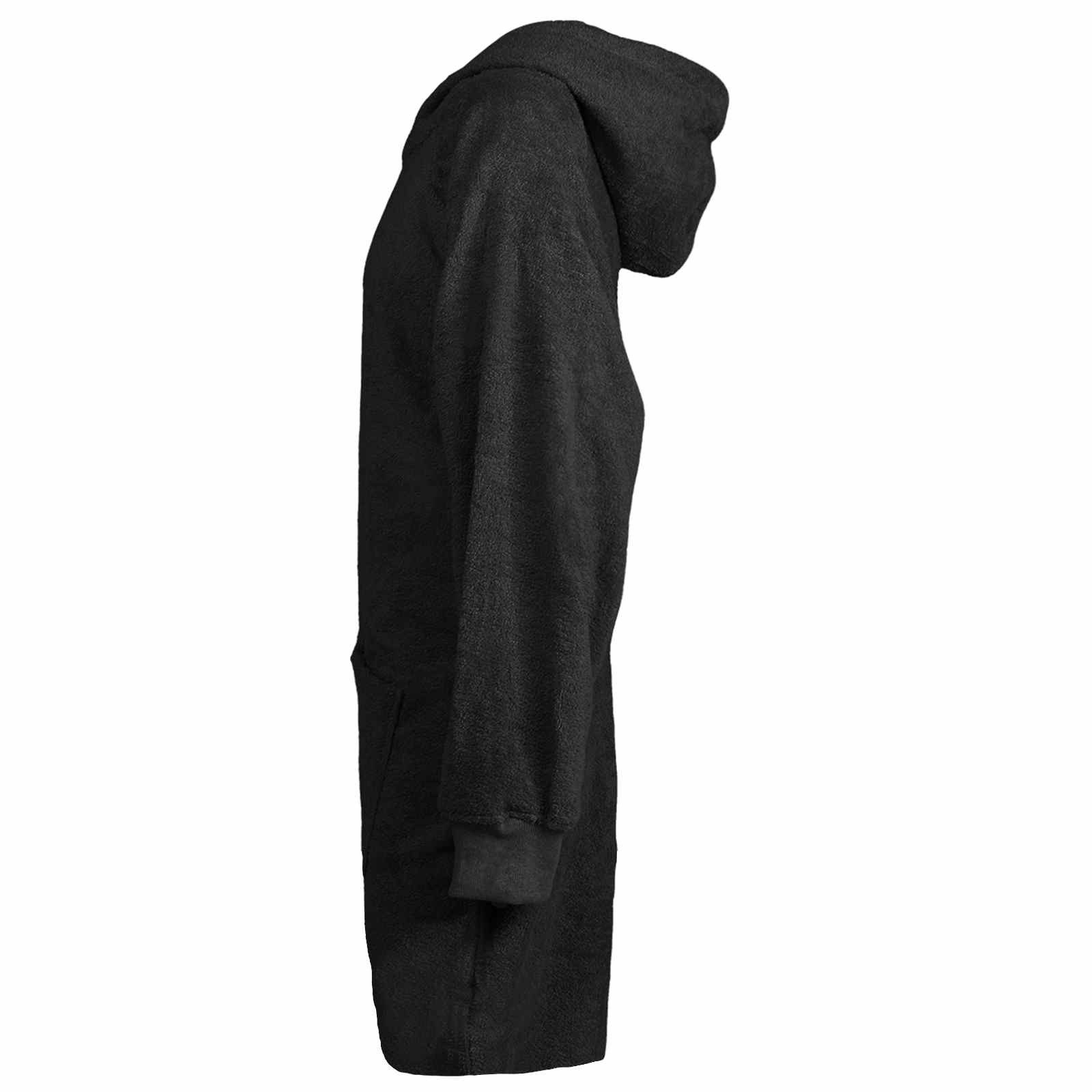 vidaXL Bademantel Decken-Hoodie KINN Schwarz L Baumwolle, Baumwolle