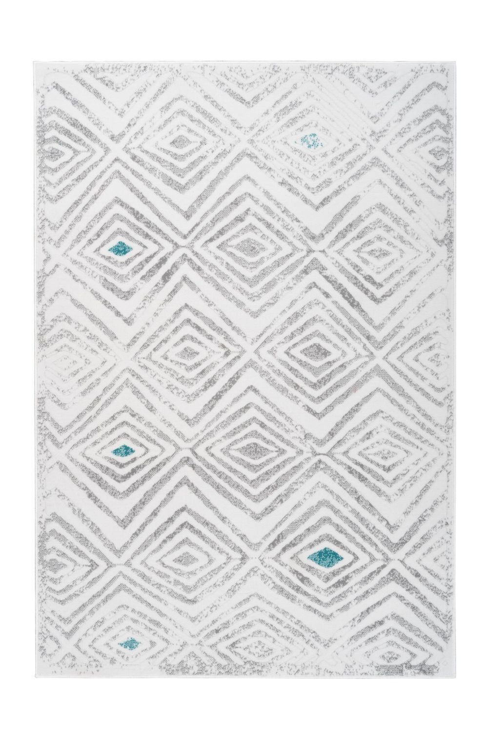 Teppich Boss Teppich Kurzflor Teppich Valeria 410 - Weiß / Grau, rechteckig, Höhe: 10 mm
