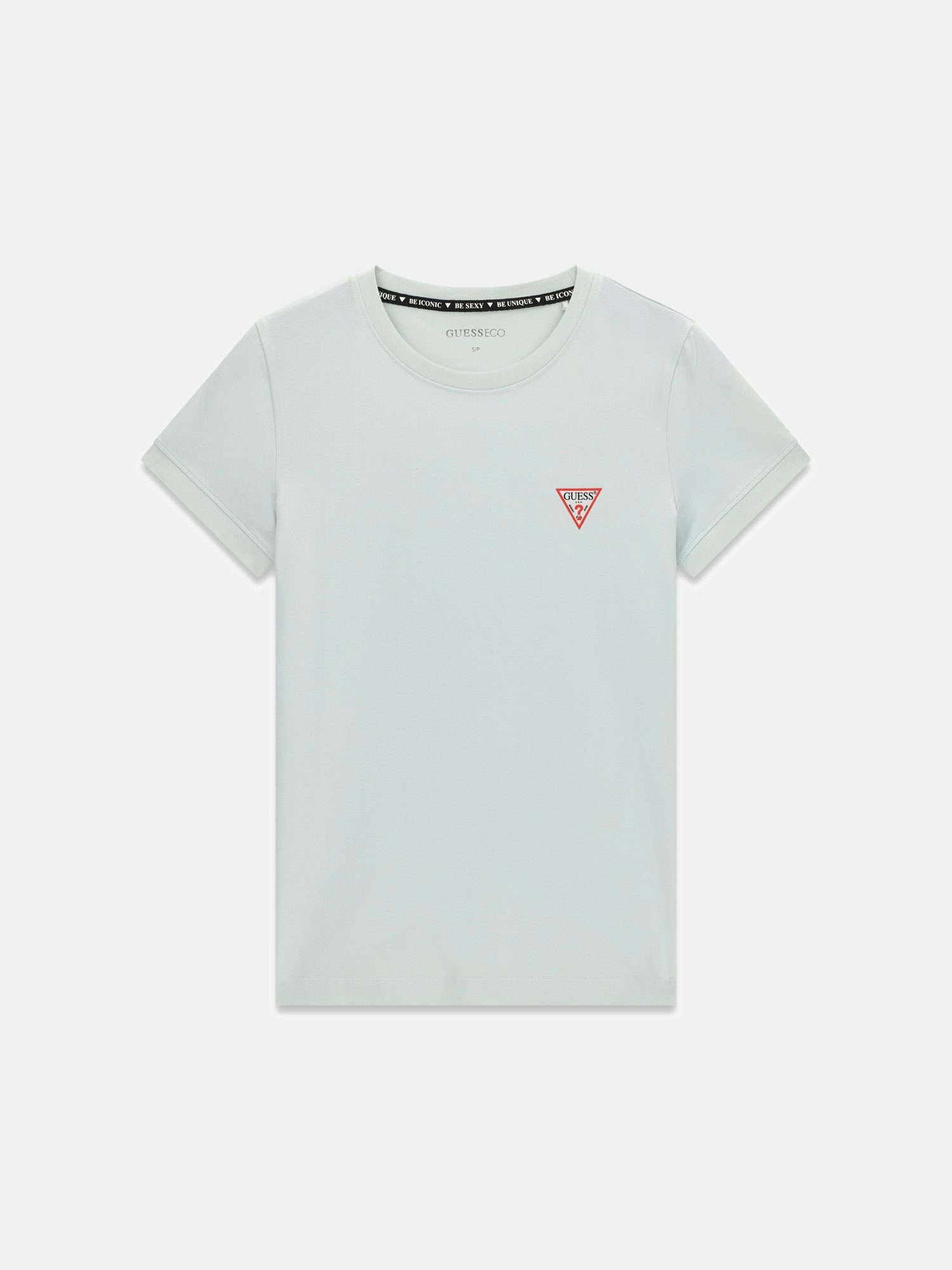 Guess T-Shirt SS CN MINI TRIANGLE TEE aus Baumwolljersey mit Stretch, Slim Fit – Bild 5 von 5