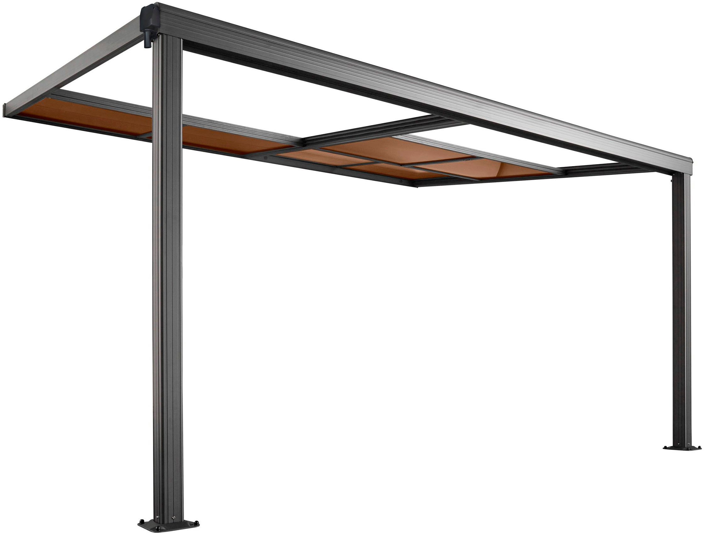 KONIFERA patio roof, WxL: 400x300 cm, roofing made of twin-wall polycarbonate sheets, WxL: 400x300 cm