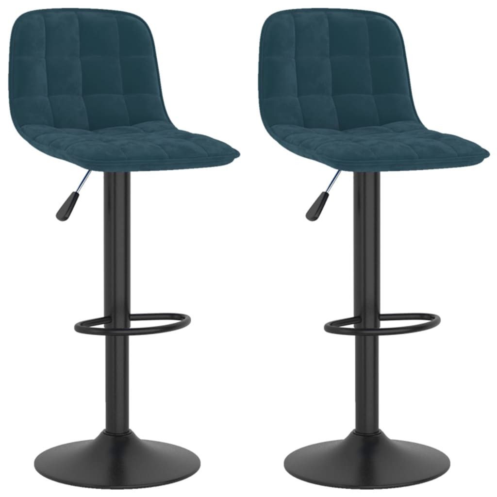 Barhocker Barhocker 2 Stk. Blau Samt