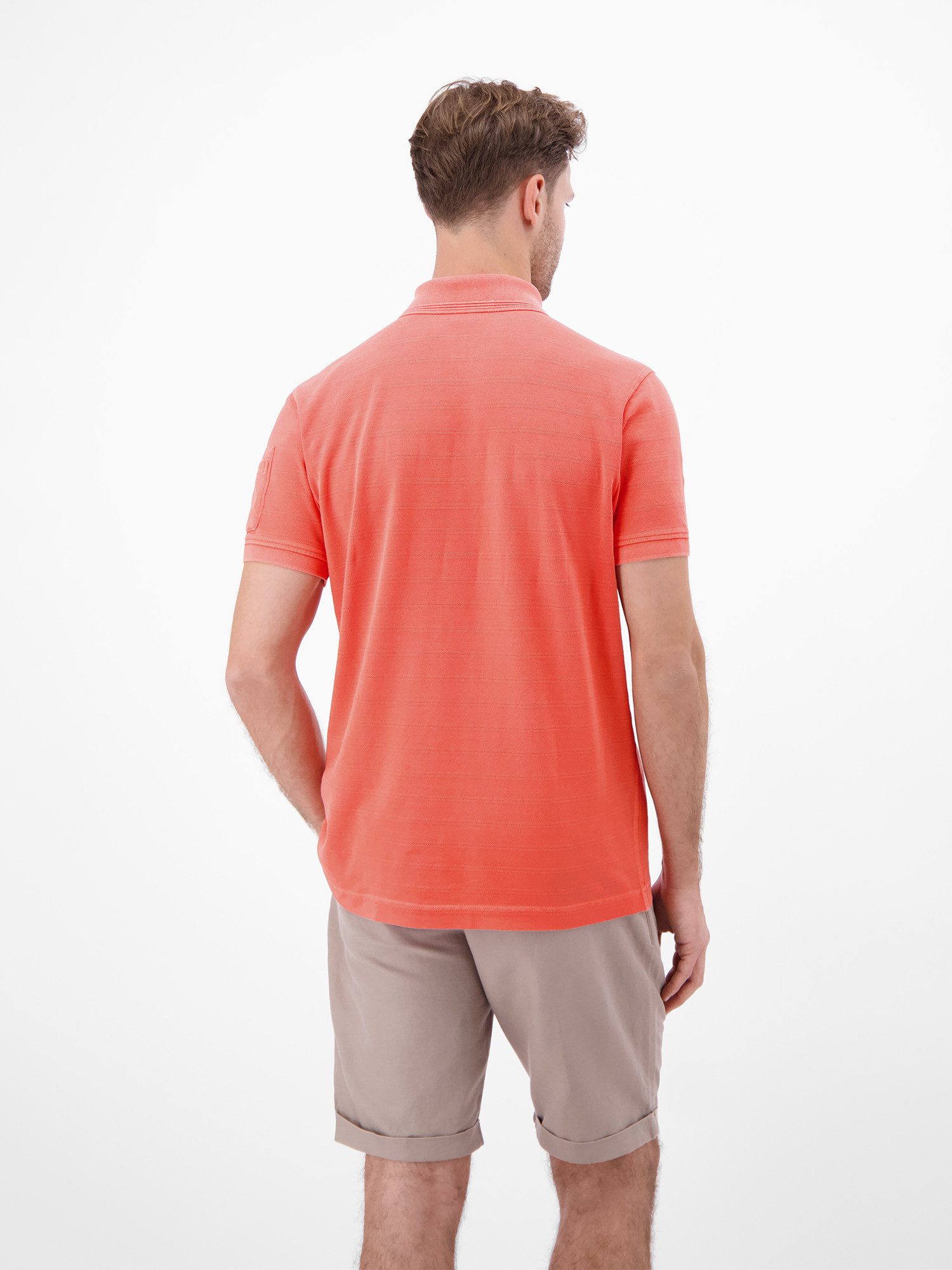 LERROS Poloshirt Poloshirt, unifarben aus gestreiftem Piqué-Gewebe