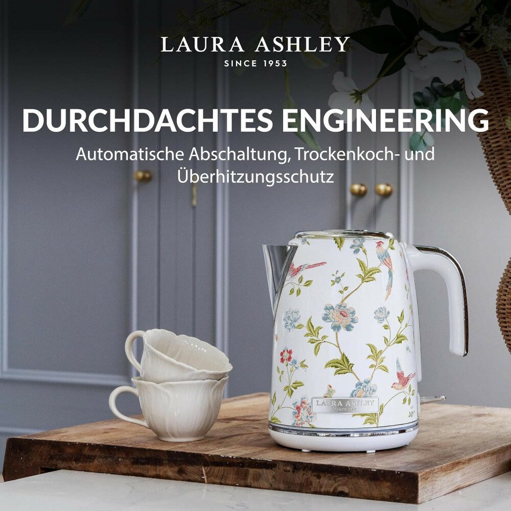 LAURA ASHLEY Wasserkocher Laura Ashley Wasserkocher 1,7L, 2200W, kabellos – Elveden White VQ, 1.7 l, 2200 W – Bild 3 von 5