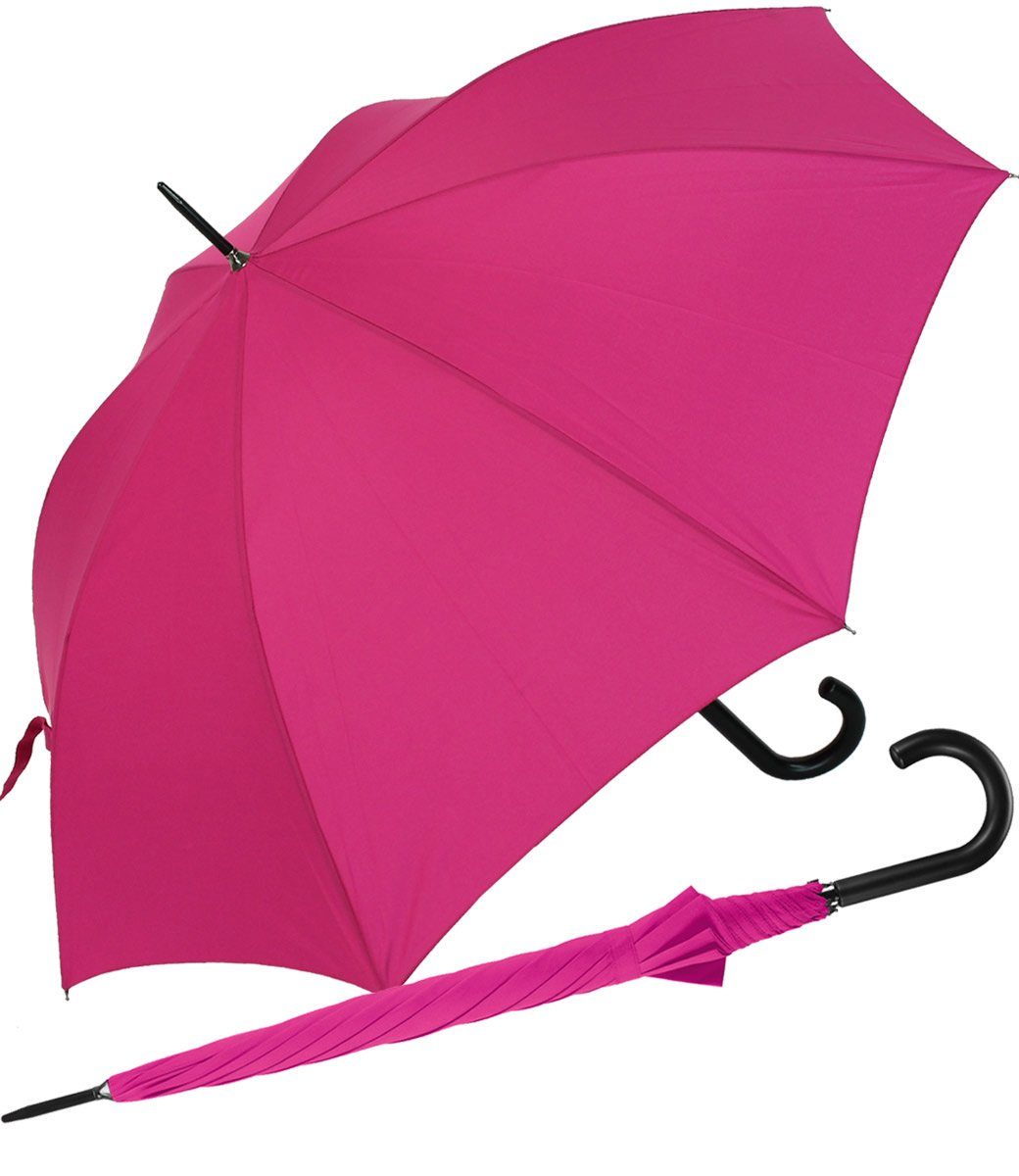 RS-Versand Langregenschirm großer stabiler Regenschirm mit Auf-Automatik, für Damen und Herren in vielen modischen Farben pink | Stockschirme
