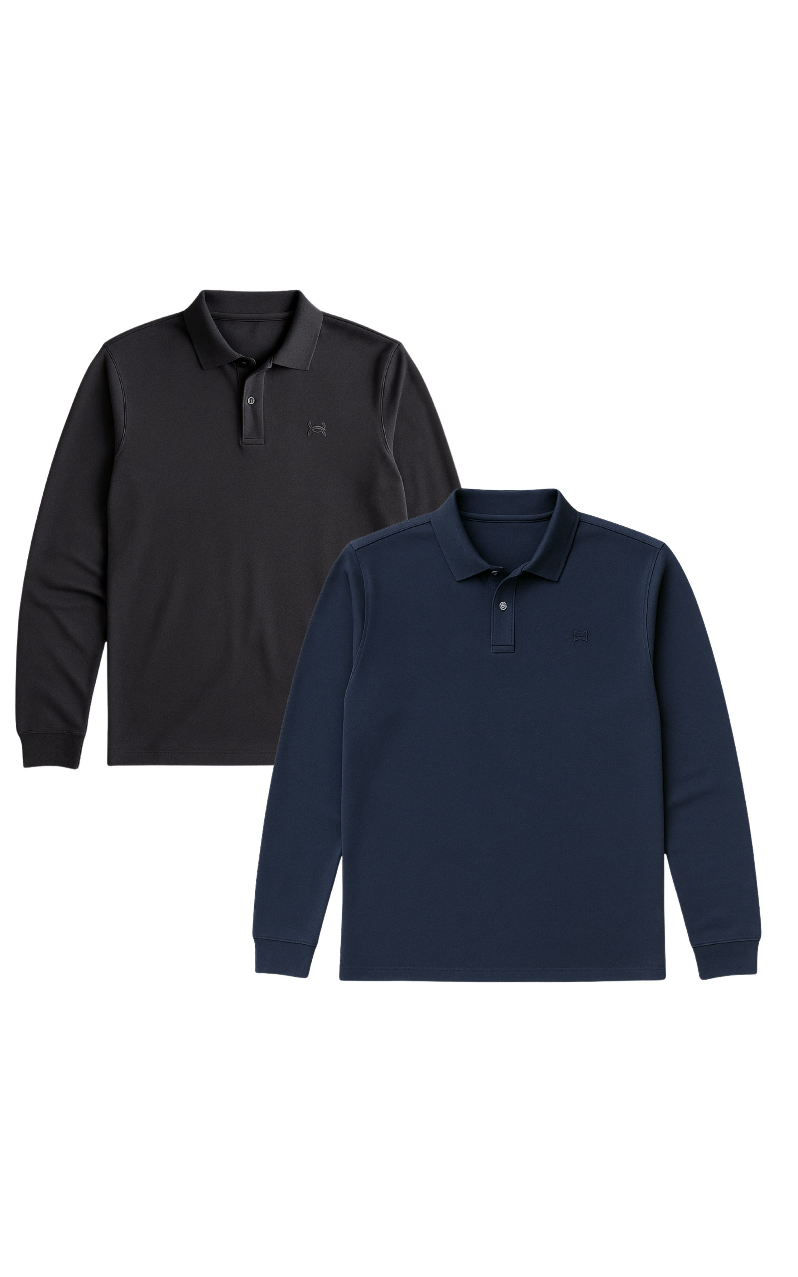 Langarm-Poloshirt 2er Set Herren Langarm-Poloshirt aus Bio-Baumwolle
