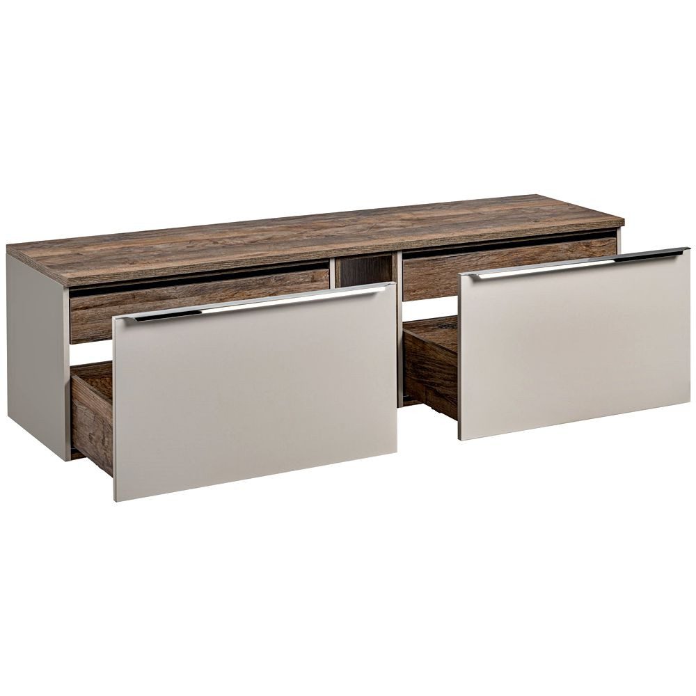 Lomadox Waschbeckenschrank PUEBLA-56-TAUPE taupe mit Vintage günstig online kaufen
