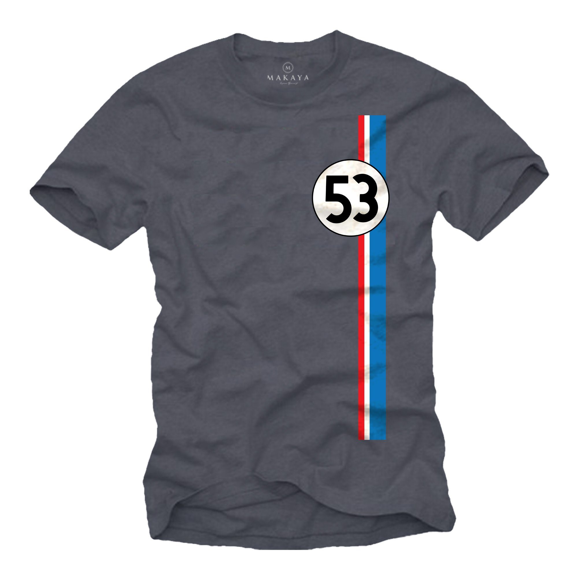 MAKAYA Print-Shirt Herren Geschenke für Autoliebhaber 53 Tuning Motiv Retro Vintage Auto