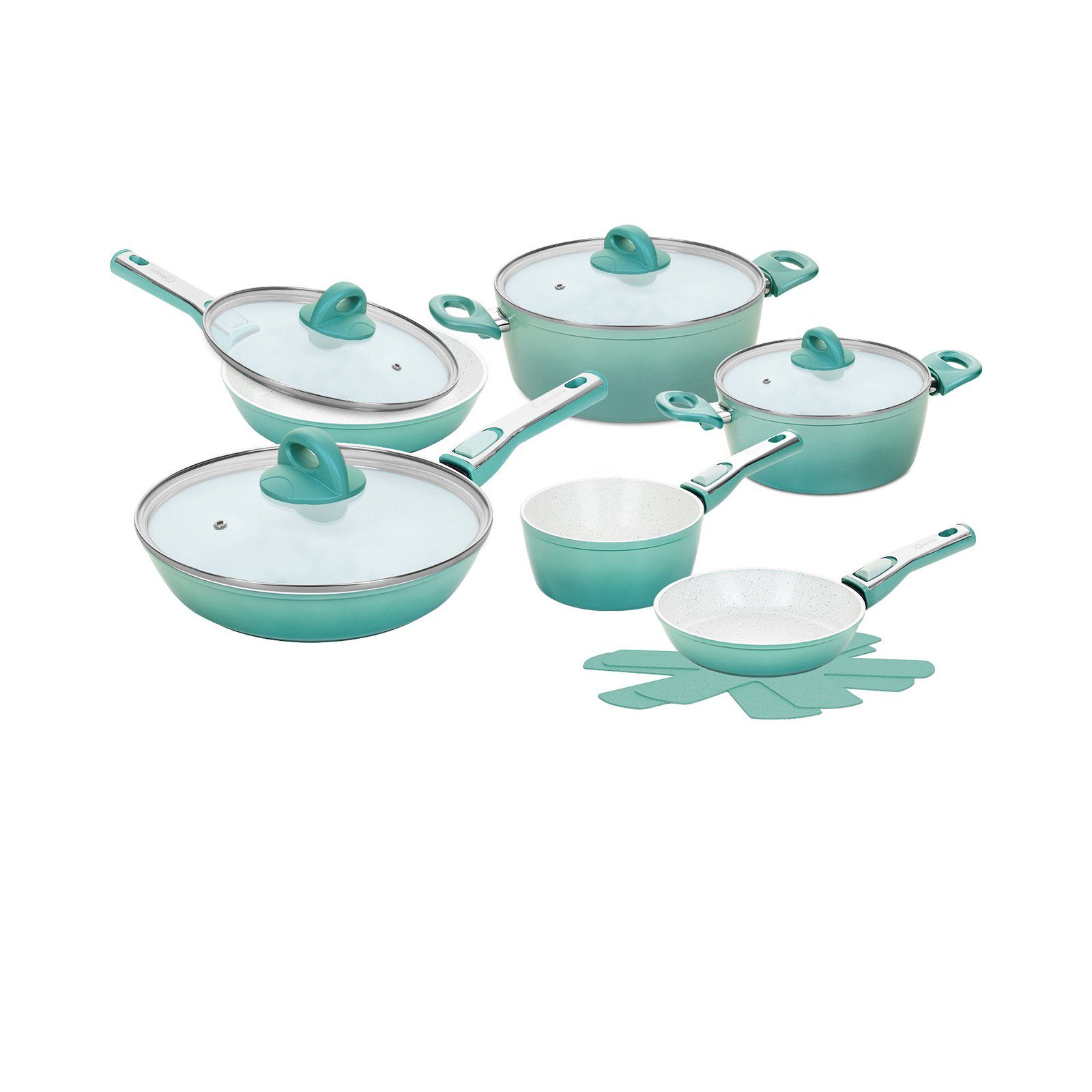 Genius Сковороды-Set Cerafit Revolution Deluxe-Set 12-tlg., Keramik (Kochtopf- und Сковородыset, 12 tlg), spülmaschinengeeignet, für alle Herdarten geeignet