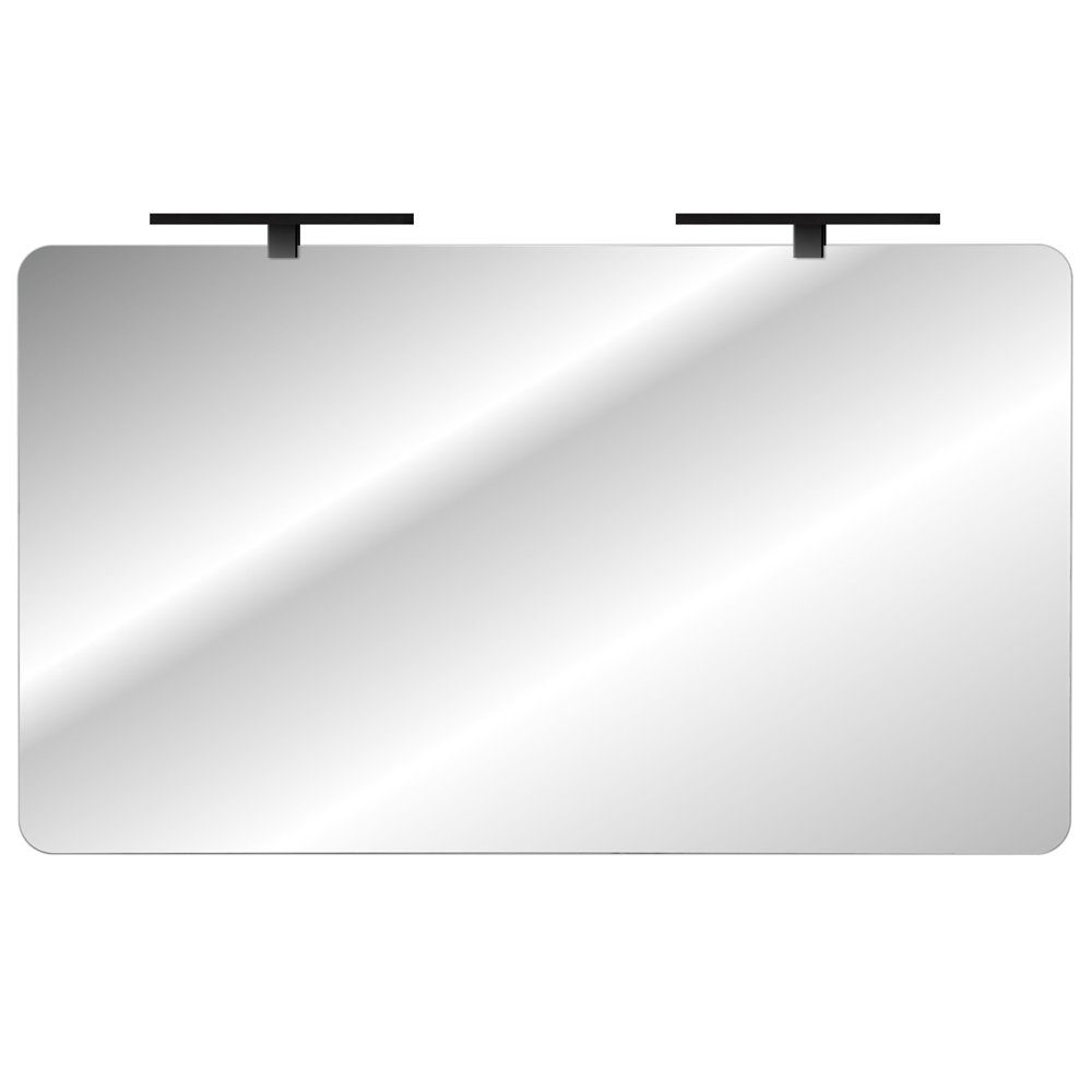 Lomadox mit ca. 120x70cm Badspiegel (schwarz) LED-Aufsatzleuchte ADELAIDE-56-WHITE,
