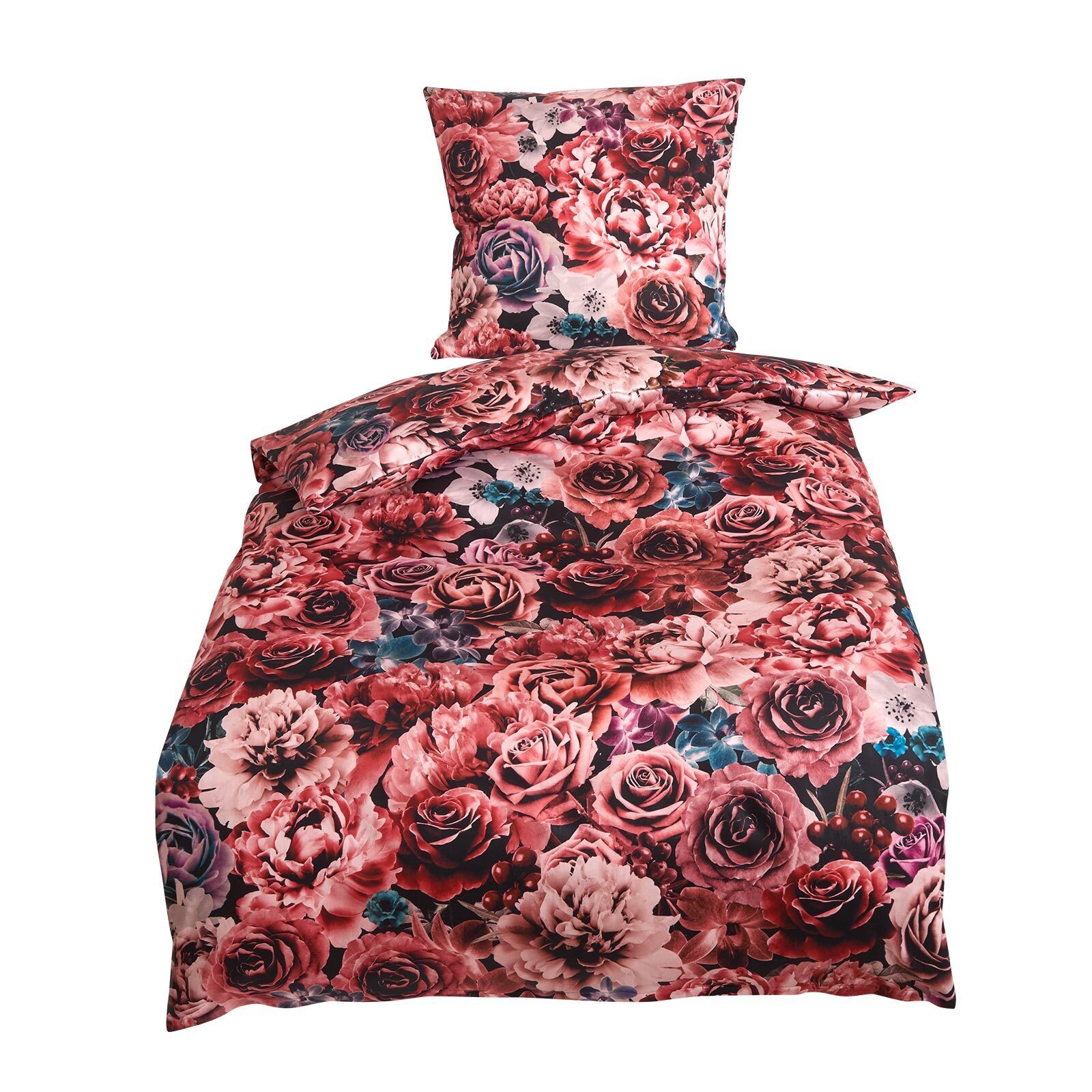 TRAUMSCHLAF Bettwäsche Blütenpoesie, Mako Satin, 2 teilig, romantisches Design in einzigartiger Haptik – Bild 4 von 4