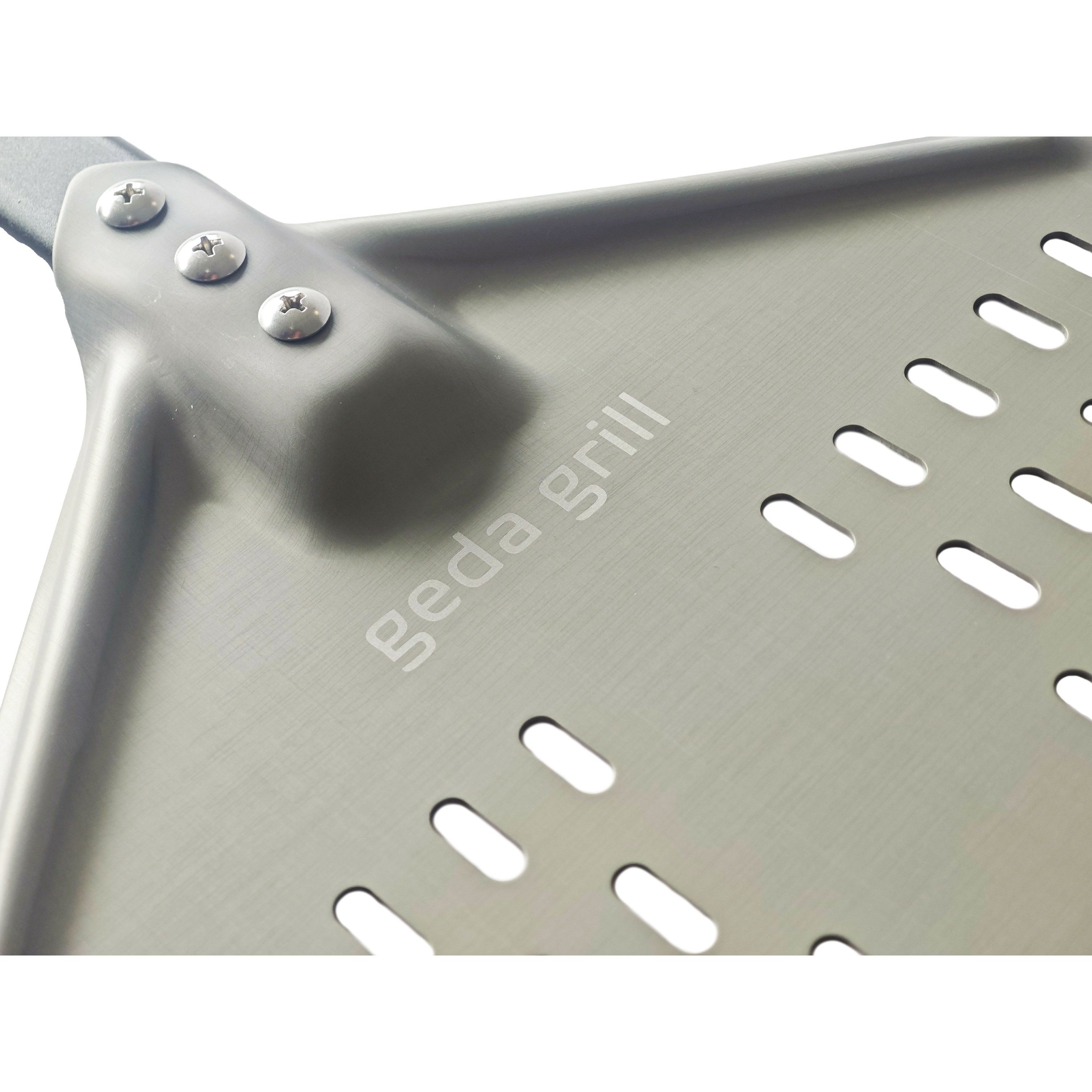 geda grill Pizzaschieber Pizzaschaufel, Aluminium harteloxiert, perforiert, abnehmbar, Aluminium harteloxiert