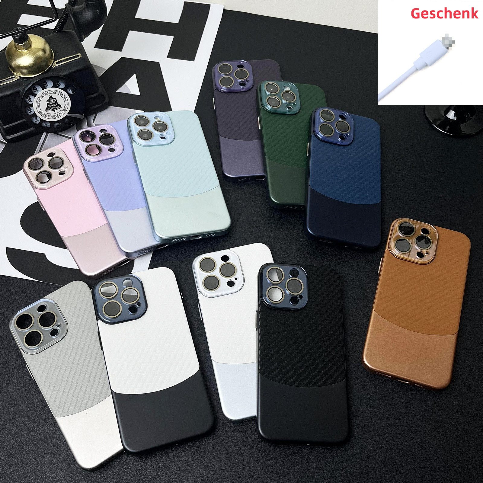 trends for living Handyhülle Hülle für iPhone 13 14 15 Pro Max Plus Handy Case Cover Kamera Bumper