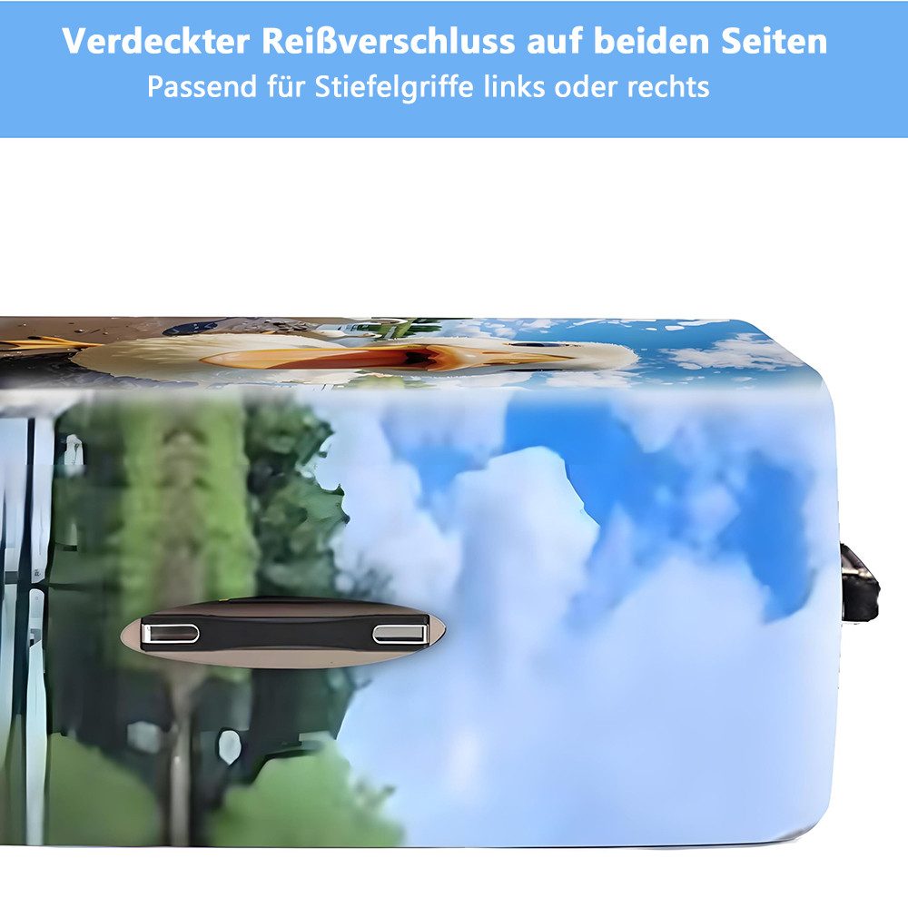 Diwzbyn Kofferhülle Elastisch Kofferhülle Kofferschutzhülle, 3D Druck Kofferüberzug, Schutzhülle mit Reißverschluss, Elasthan- 18 bis 32 Zoll