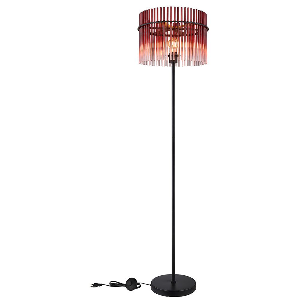 GLOBO LIGHTING LED Stehlampe, Leuchtmittel inklusive, Warmweiß, Stehlampe Stehleuchte Wohnzimmerlampe Glas brombeer rot LED H 152 cm