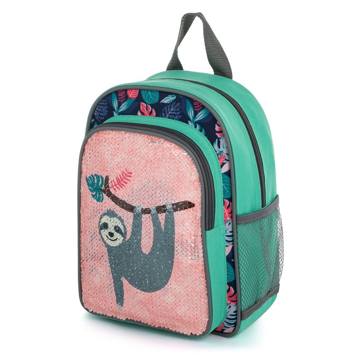Familando Kinderrucksack für Mädchen mit süßem Motiv (Set, inkl. passendem Turn- / Sportbeutel), Kindergarten Rucksack Set Türkis mit Rosa Pailetten