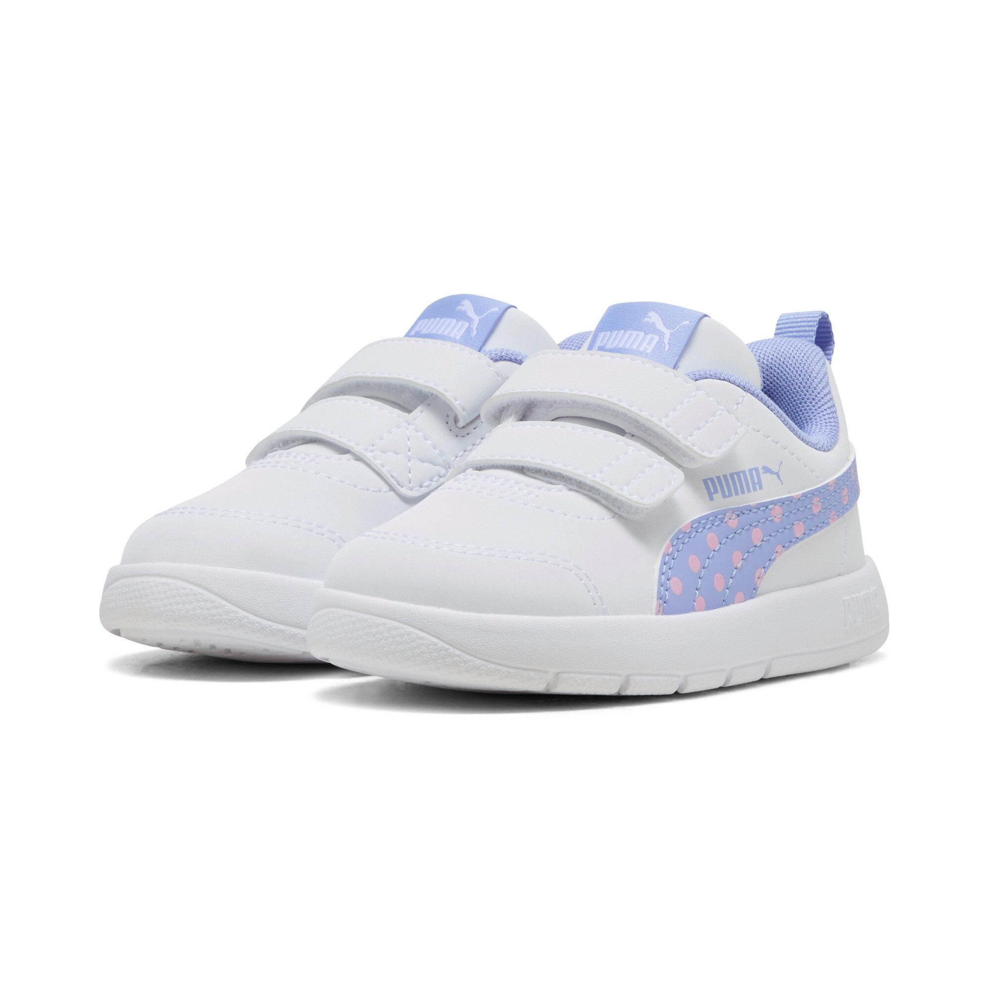 Puma COURTFLEX V3 DOTTY V INF Sneaker (für Kinder) knöchelhohe Form, mit Klettverschluss, flexible Synthetik-Laufsohle