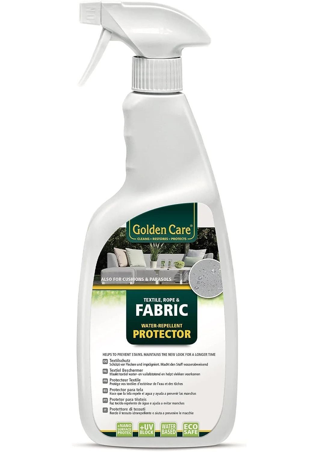 Golden Care Wetterschutzfarbe Textil Outdoorstoff Protector 750 ml Wasserabweisend