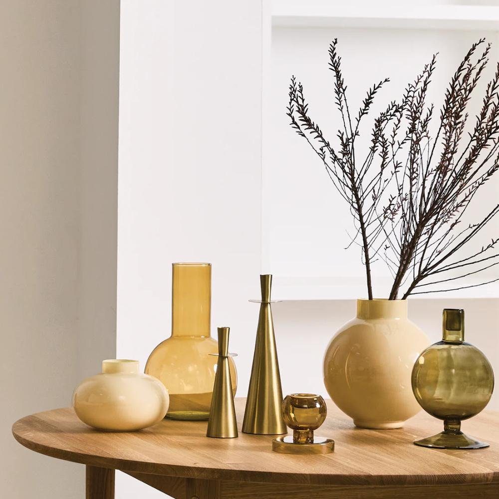 (19,2x31cm) Transparent Culture Glass Dekovase Ella Recycled Almond Nature Vase Urban