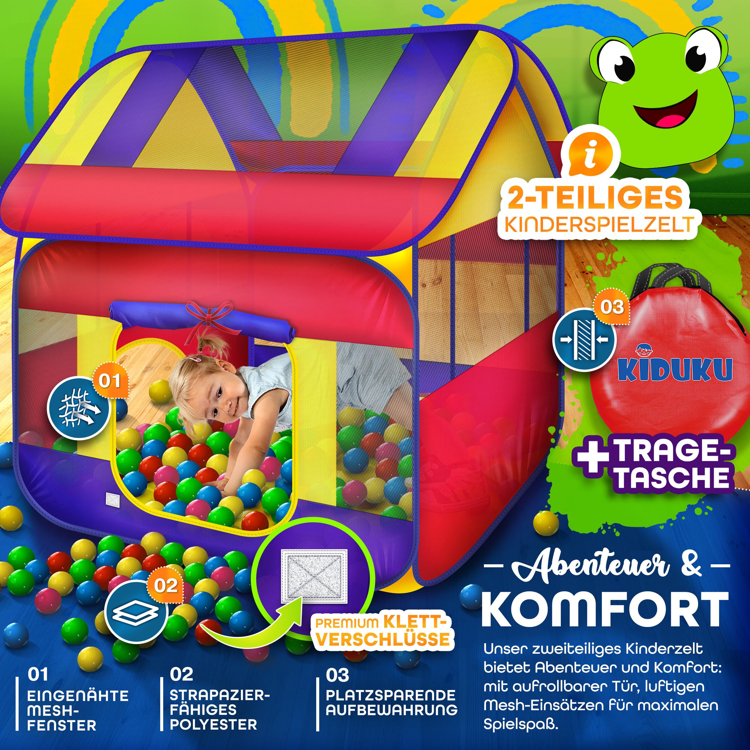 KIDUKU ball pit KIDUKU® ball pit play tent with 300 balls + bag for indoors and outdoors