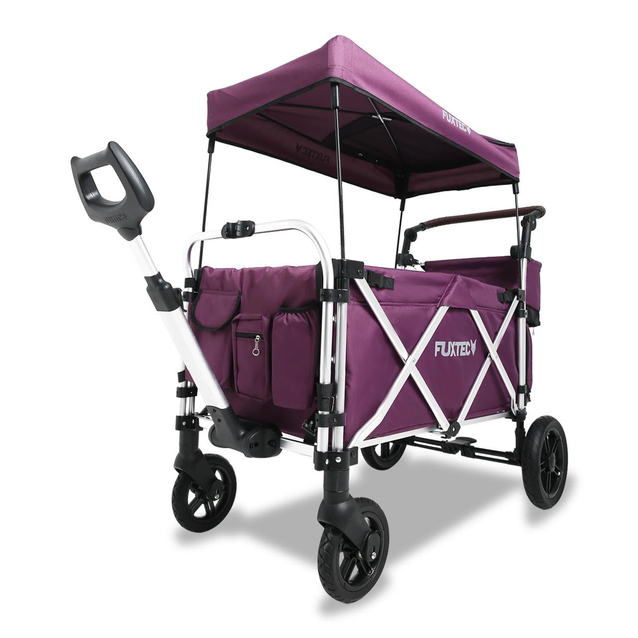 FUXTEC Bollerwagen FX-CTL950, Teleskop-Zugstange, 75 kg Belastbarkeit, großer Innenraum, kippsicher