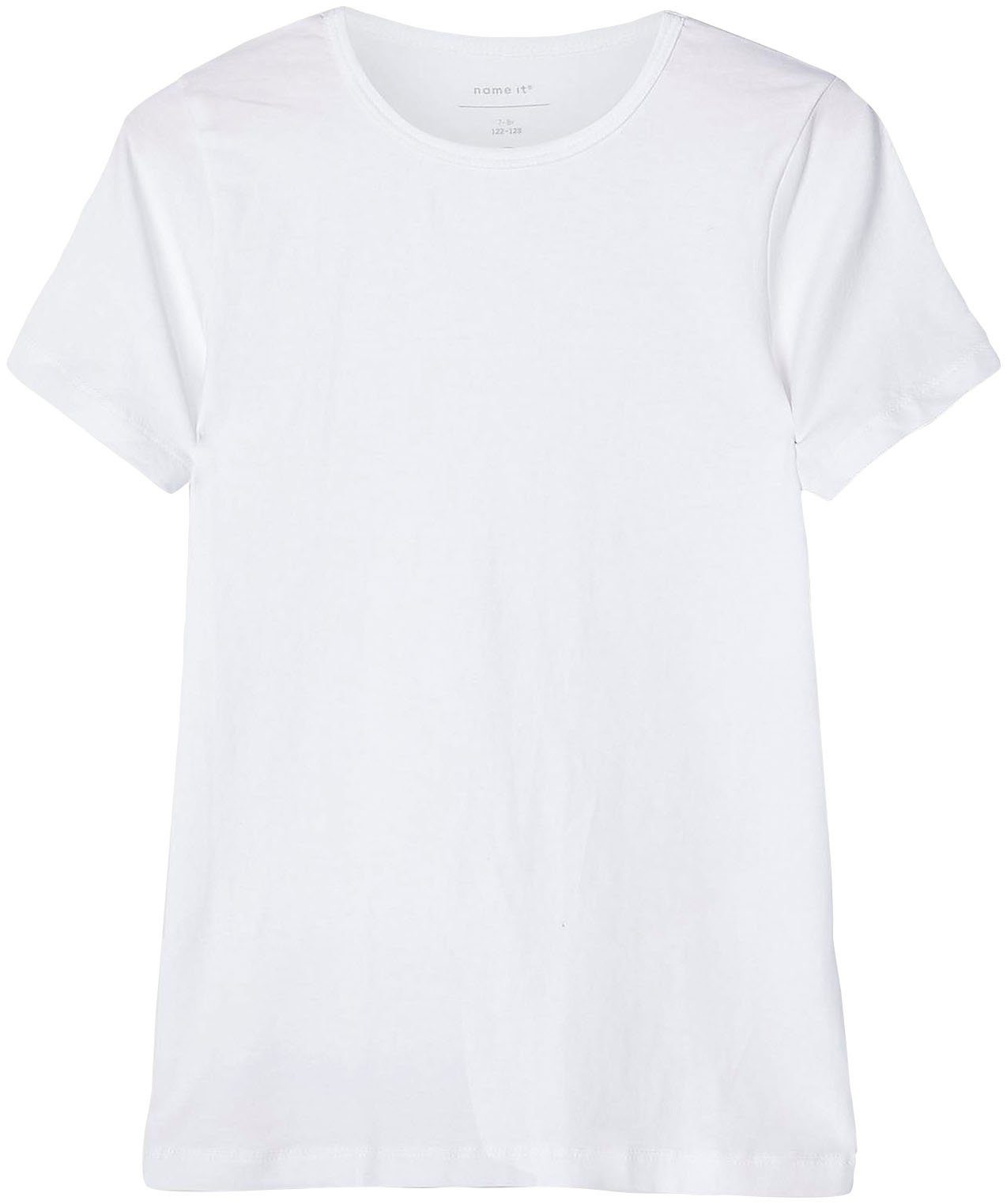 Name It T-Shirt NKMT-SHIRT – T-Shirt im 2er-Pack mit Rundhals (2-tlg., 2er-Pack) unifarben, casual, slim fit, Jersey, Rundhals