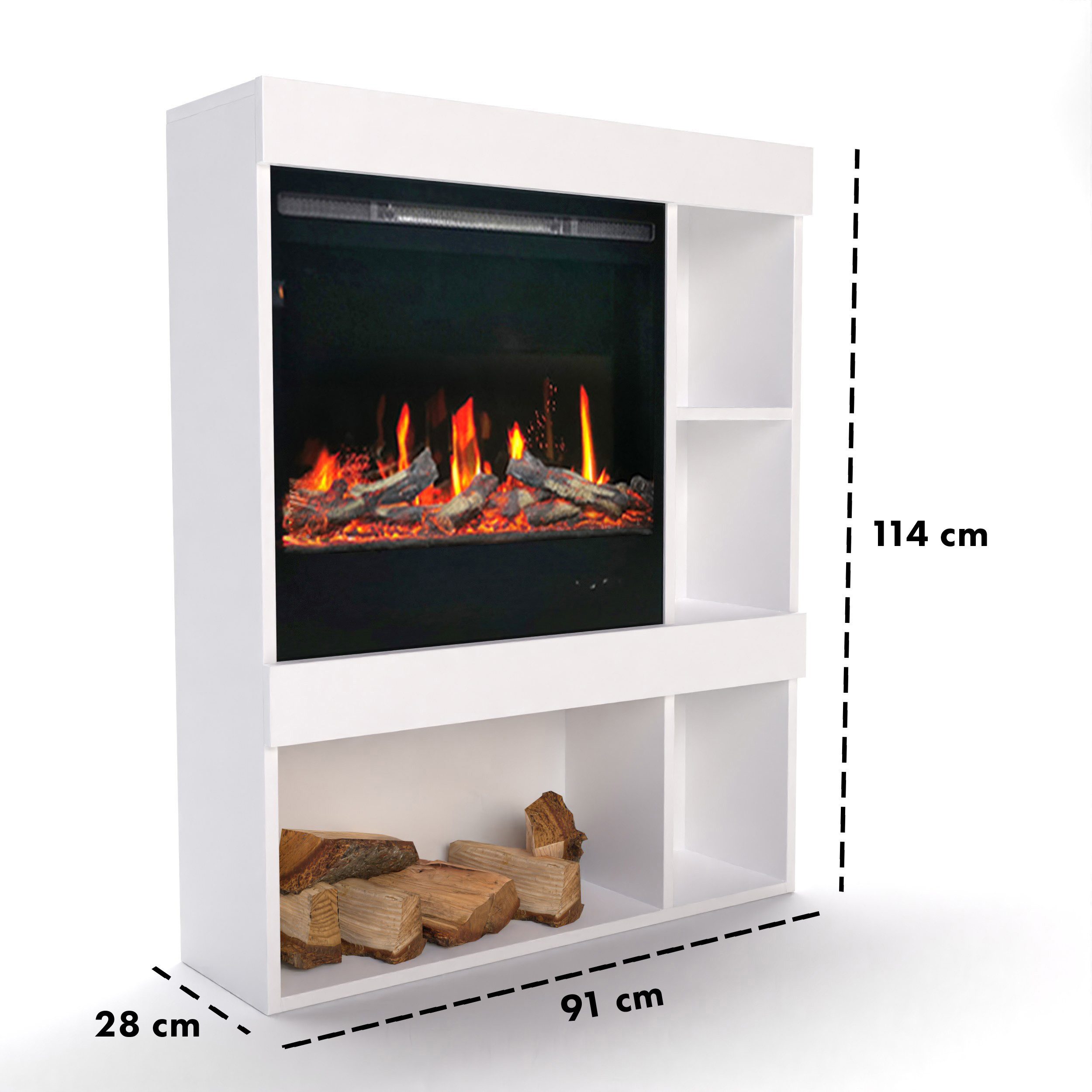 GLOW FIRE Elektrokamin Glow Fire SCM-3 Elektrokamin Screen Motion, Elektrischer Kamin mit Fernbedienung, Timer, 3D Flammenspiel, LED Feuer