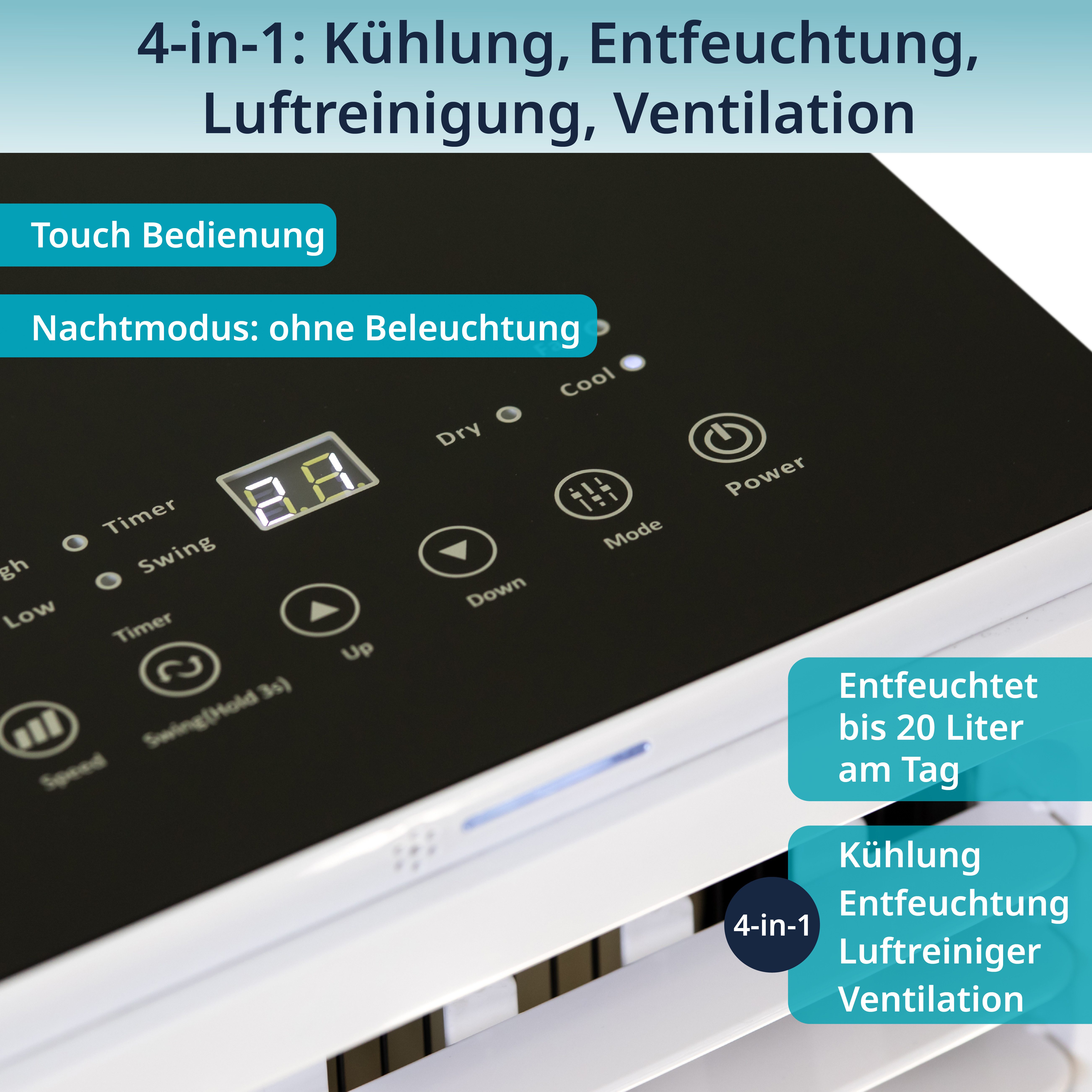Könighaus 4-in-1-Klimagerät Könighaus Smarte Mobile Klimaanlage, günstig online kaufen