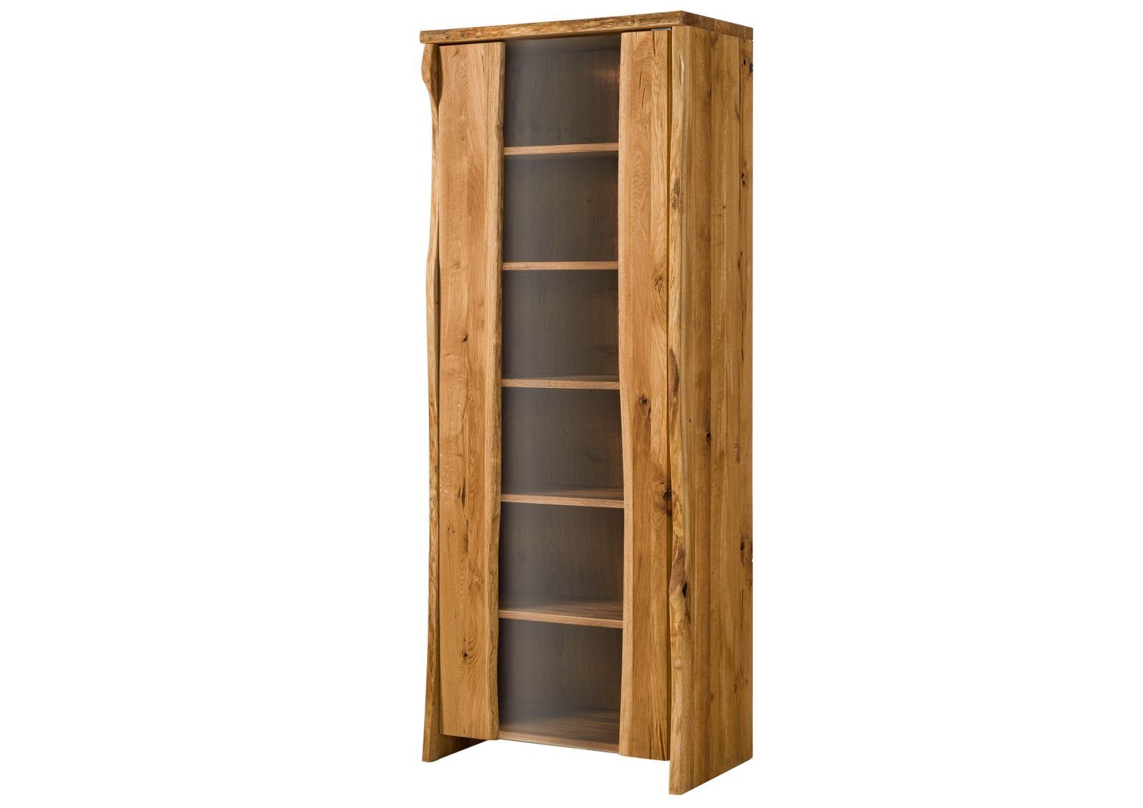 Massivmoebel24 Standvitrine #107 (Vitrine Wildeiche 81x45x204 natur geölt PURE OAK #107)