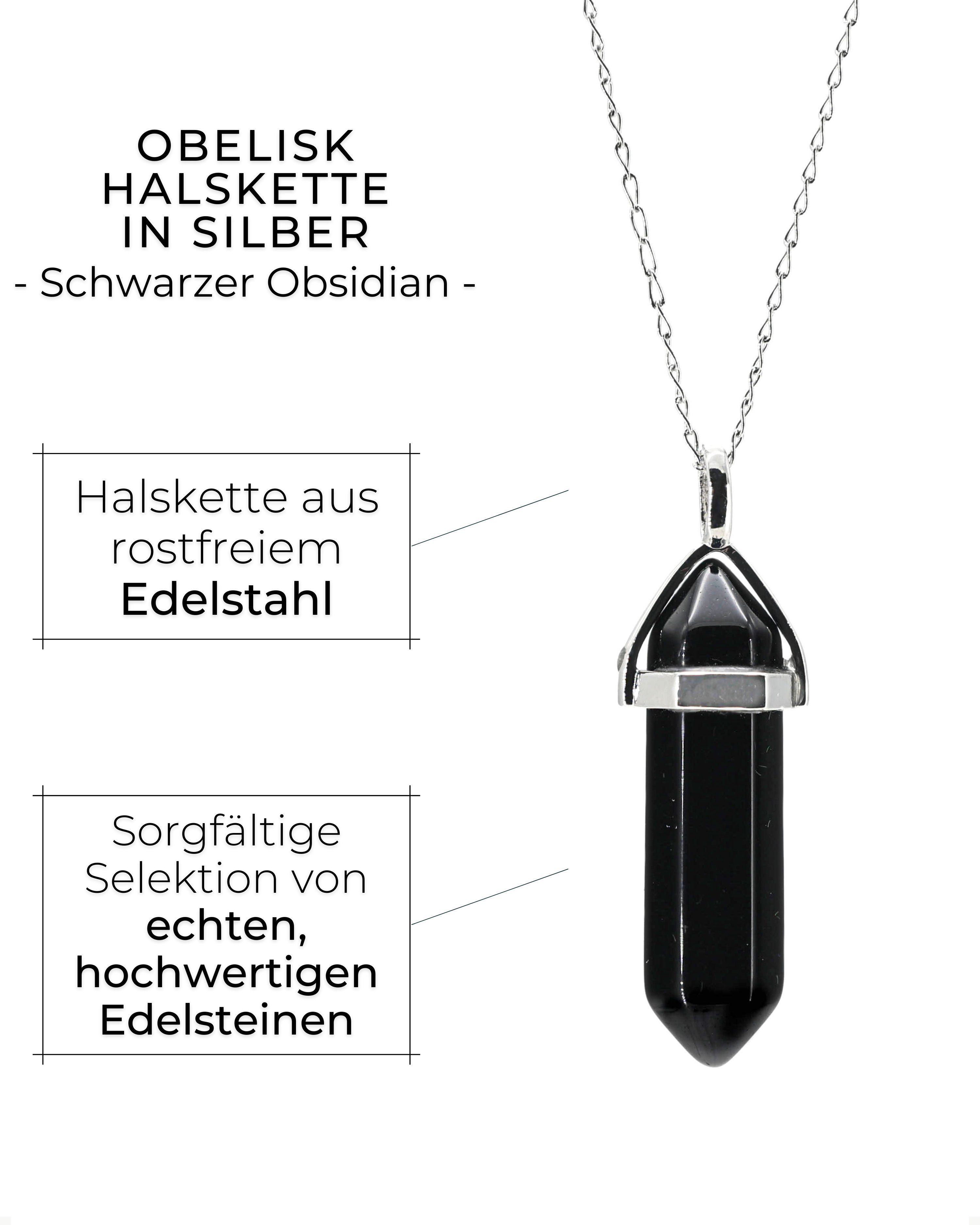 LAVISA Kette mit Anhänger LAVISA Obelisk Edelstein Halskette silber, echte günstig online kaufen