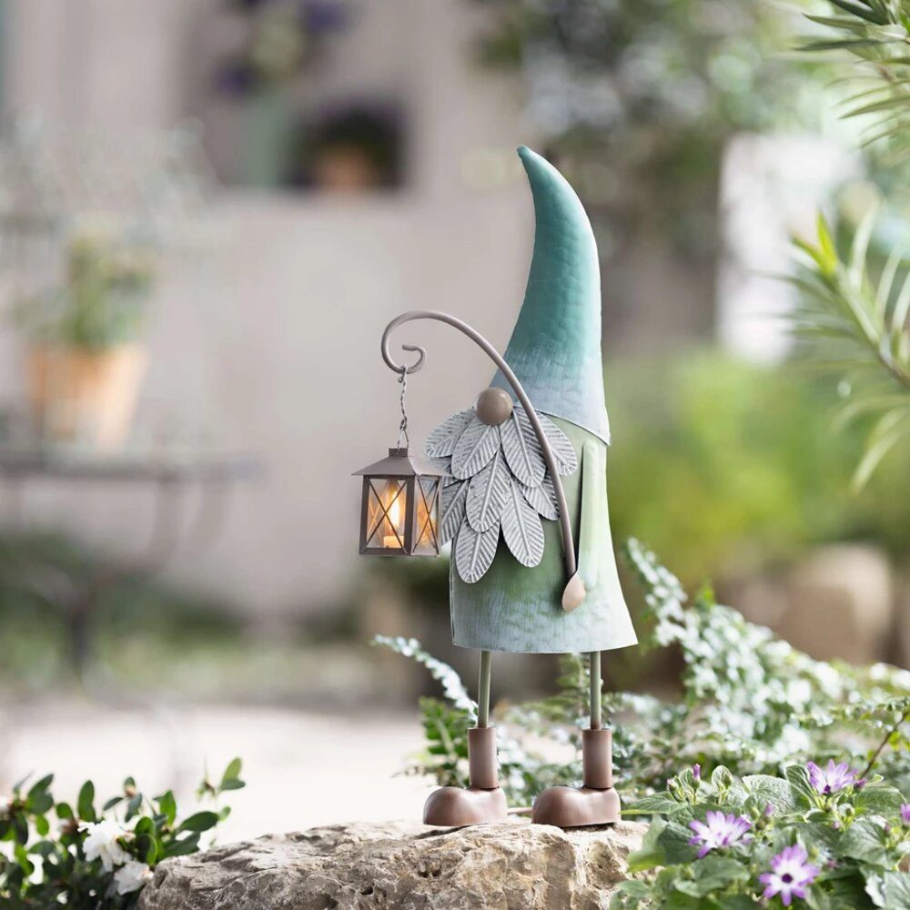Home-trends24.de Gartenfigur Wichtel mit Laterne Garten Deko Metall Figur T günstig online kaufen