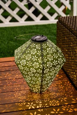 Pauleen LED Laterne Sunshine Flower Lampion Solar grün Tyvek Vlies, LED fest integriert