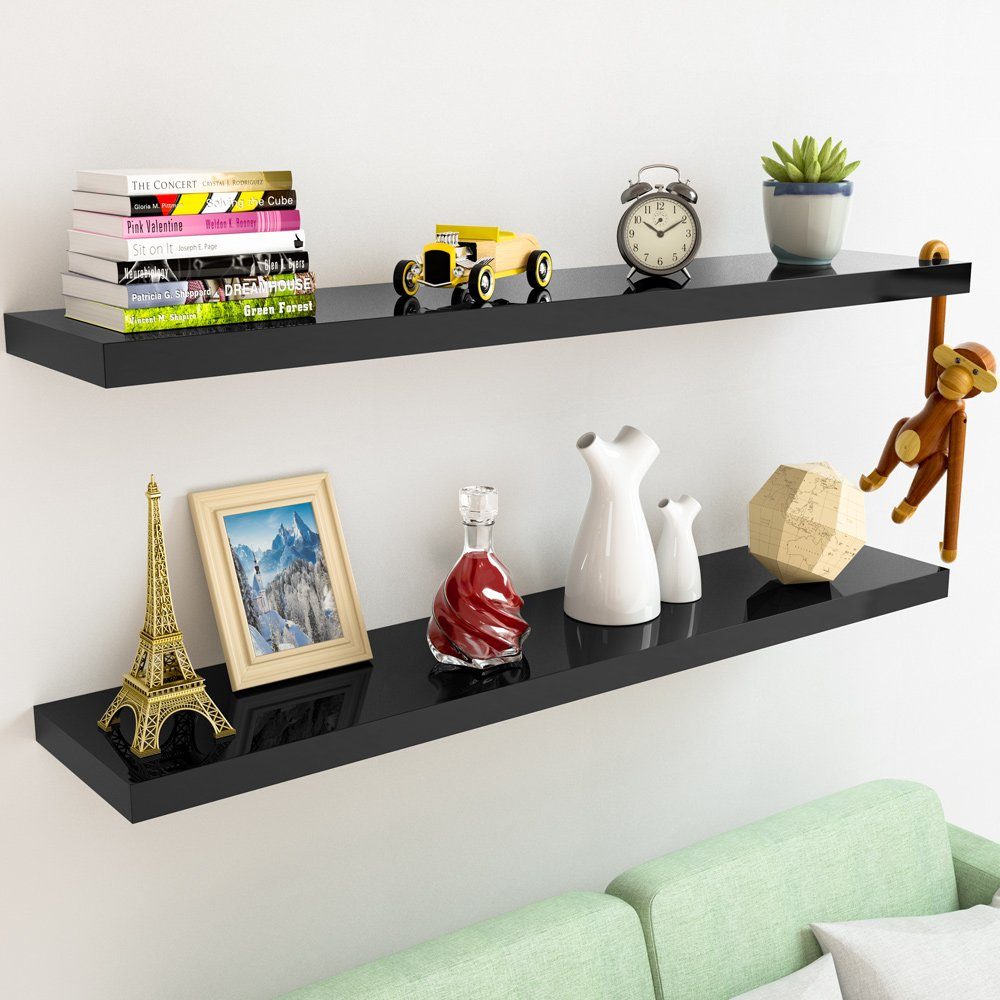 Casaria Wandboard, Schwarz Hängeregal mit Halterung günstig online kaufen