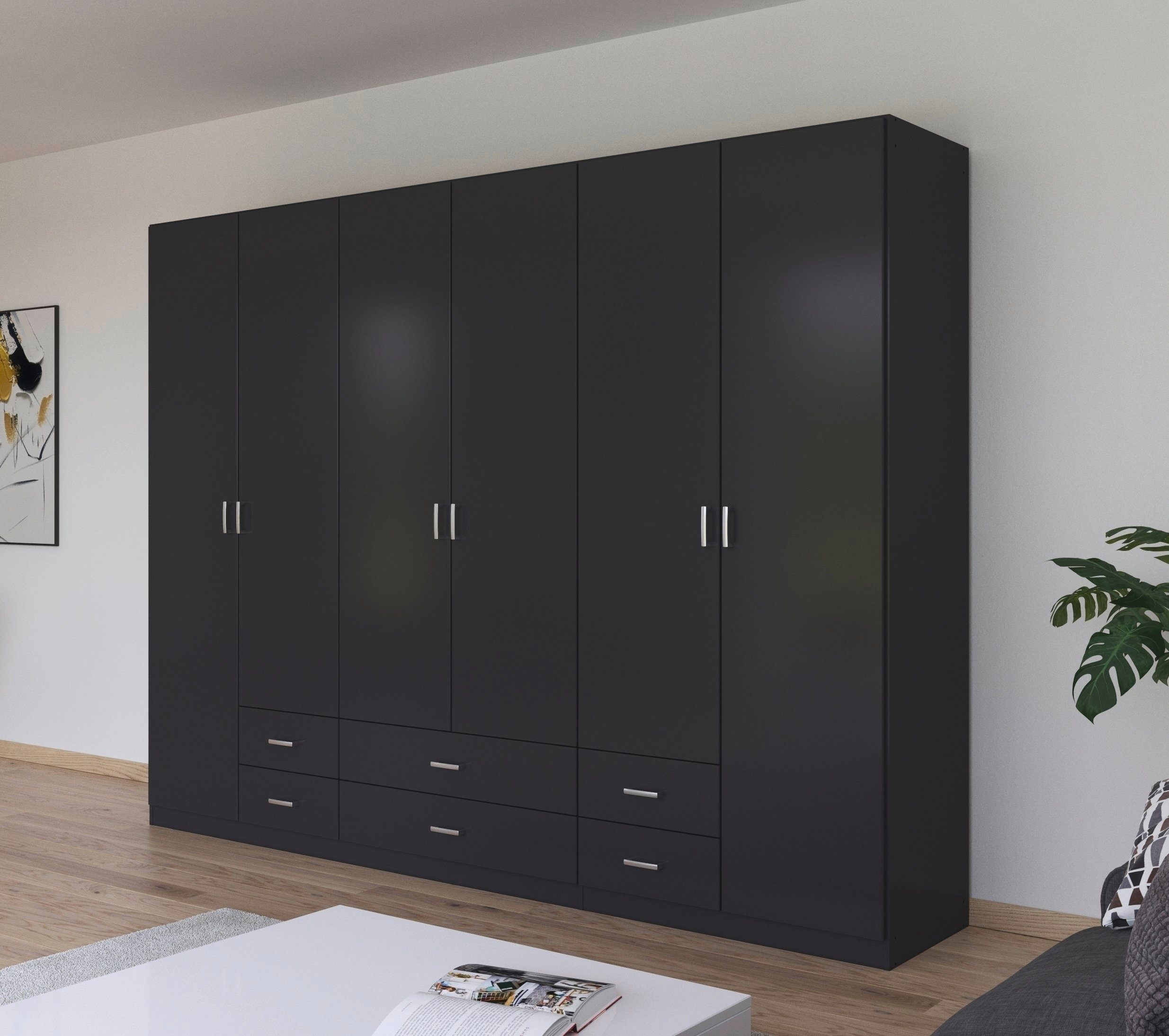 rauch Drehtürenschrank Kleiderschrank Garderobe GAMMA Breiten 91/136/181/226/271/315/360 cm (in 3 Ausstattungen BASIC/CLASSIC/PREMIUM (inkl. SOFT-CLOSE-Funktion) mit Schubladen, verschiedene Griff-Varianten TOPSELLER MADE IN GERMANY