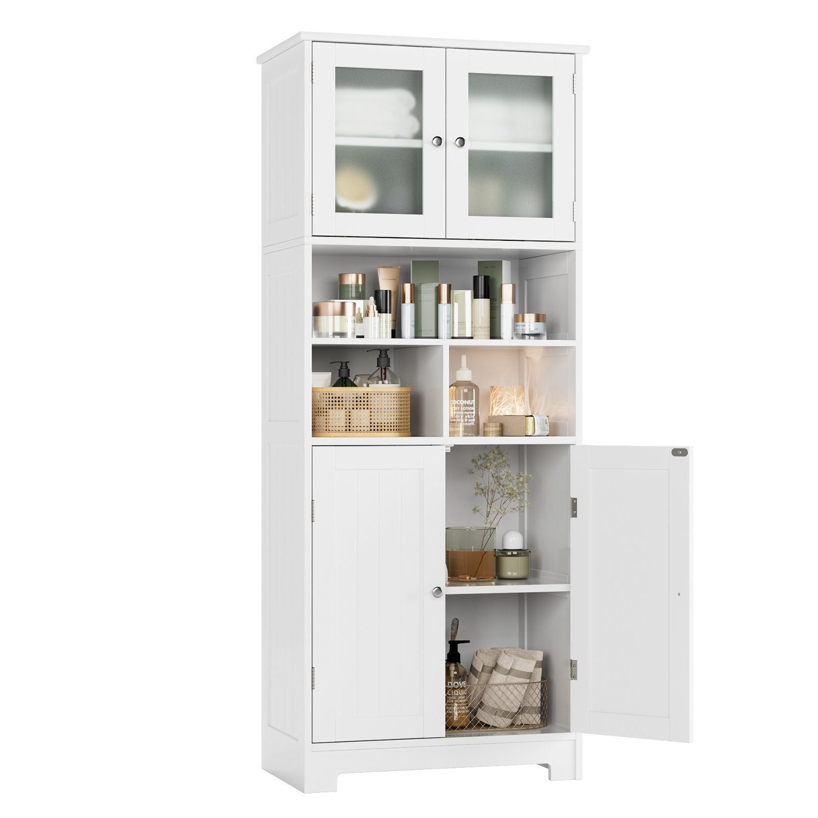 HOMECHO Hochschrank Badezimmerschrank Badschrank mit 3 günstig online kaufen