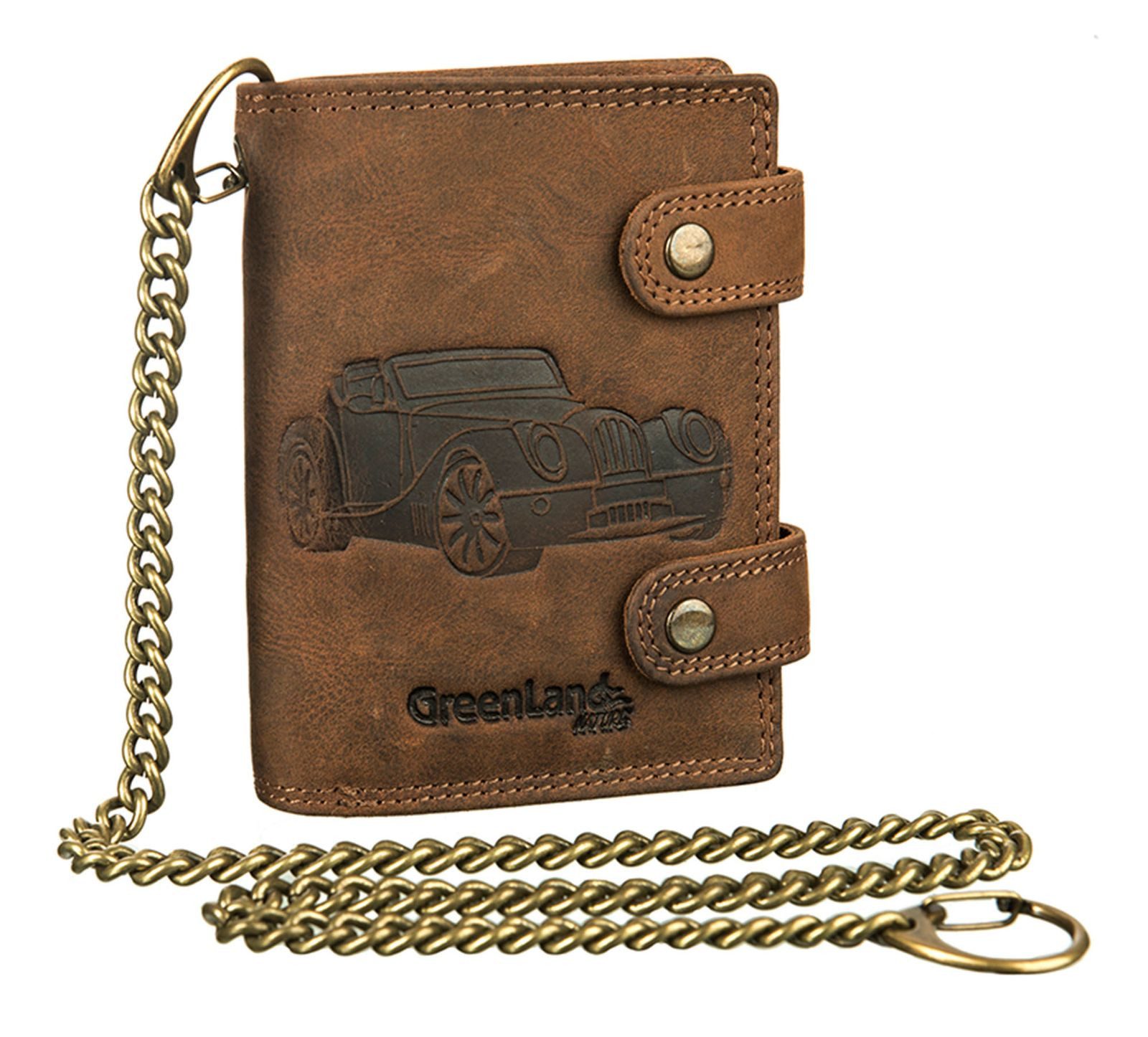 GreenLand Nature Geldbörse RFID Wallet With Chain, mit RFID-Blocker Schutz