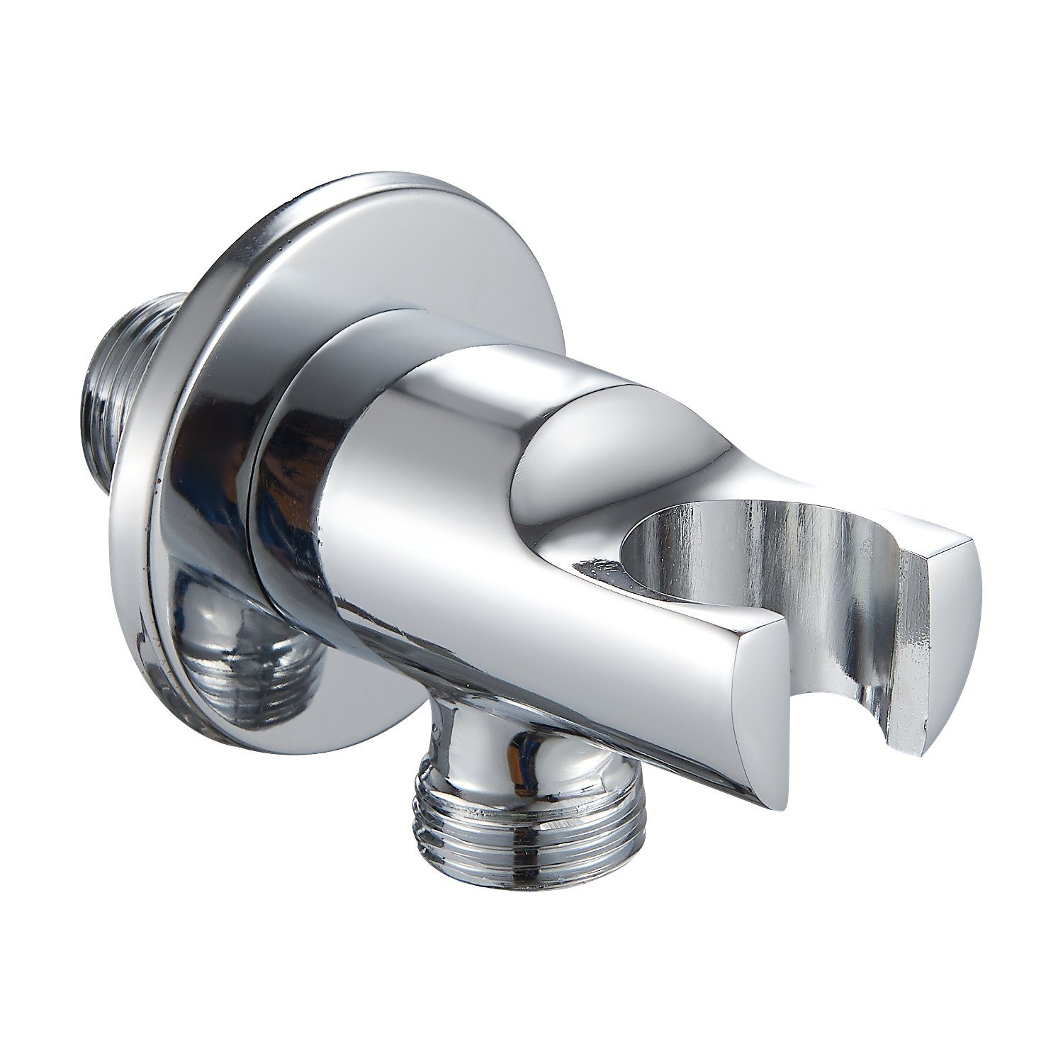 Sanixa Handbrause Schlauchanschluss 1/2 Zoll rund Brause-Halterung Handbrause Dusche, (1-tlg), Wandanschluss-Bogen chrom Dusche Anschluss für Brauseschlauch