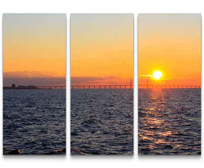 Sinus Art Leinwandbild Sonnenuntergang von Schweden nach Dänemark - Leinwandbild