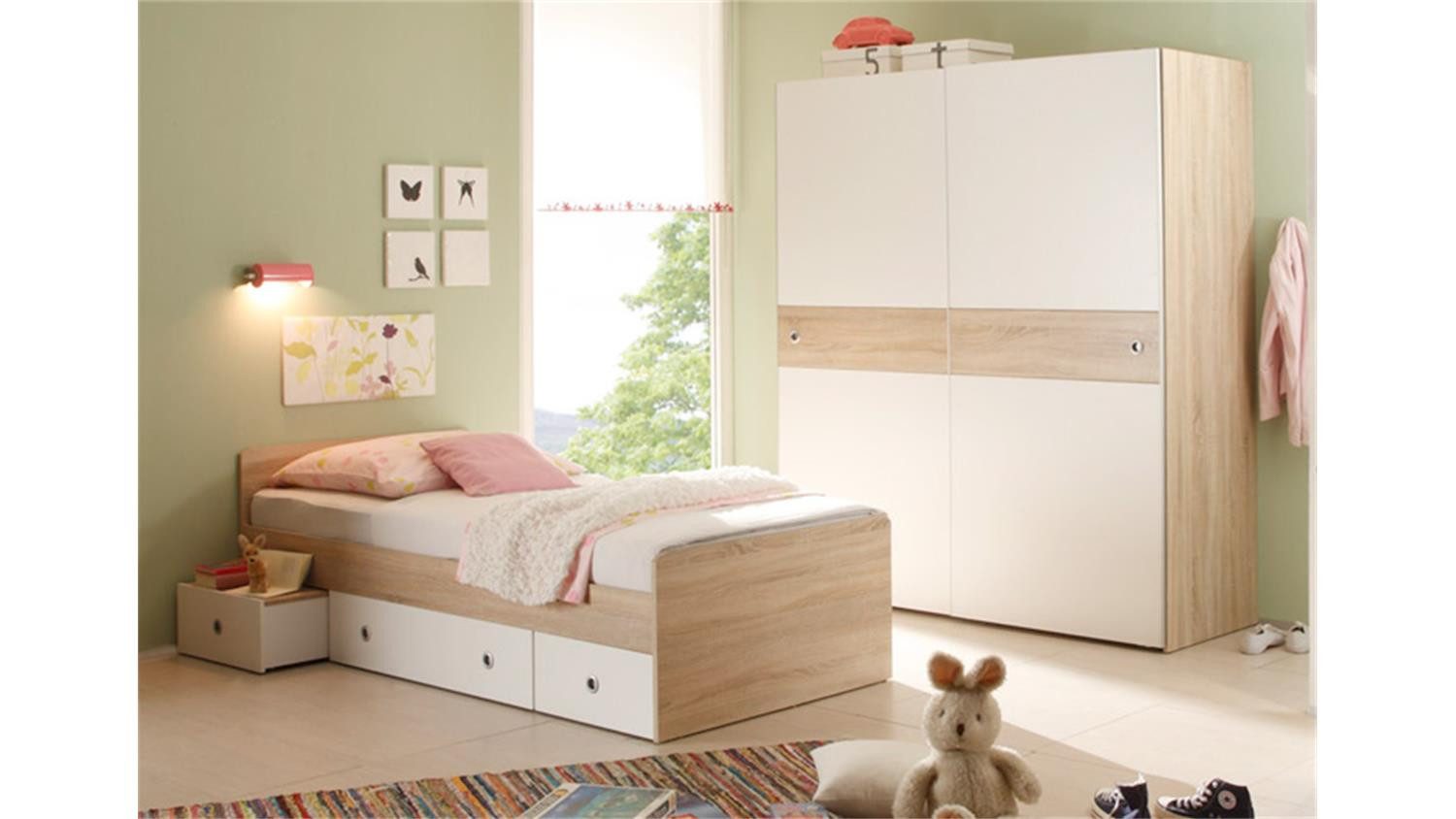 Bega Consult Jugendzimmer-Set Jugendzimmer Wiki 7-teilig Sonoma Eiche Sägerau, (4-tlg)