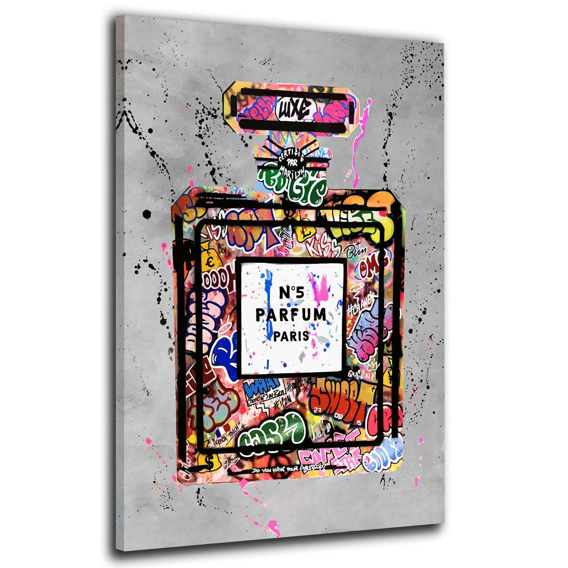 Artedinoi Leinwandbild Parfüm Flasche Pop Art Wandbild Leinwandbild Deko Kunst XL