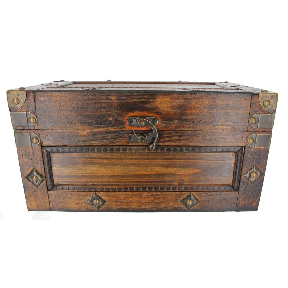 MICA Aufbewahrungsbox Truhe - M - dunkelbraun - aus Holz - ca. 32,5 x 18 x günstig online kaufen