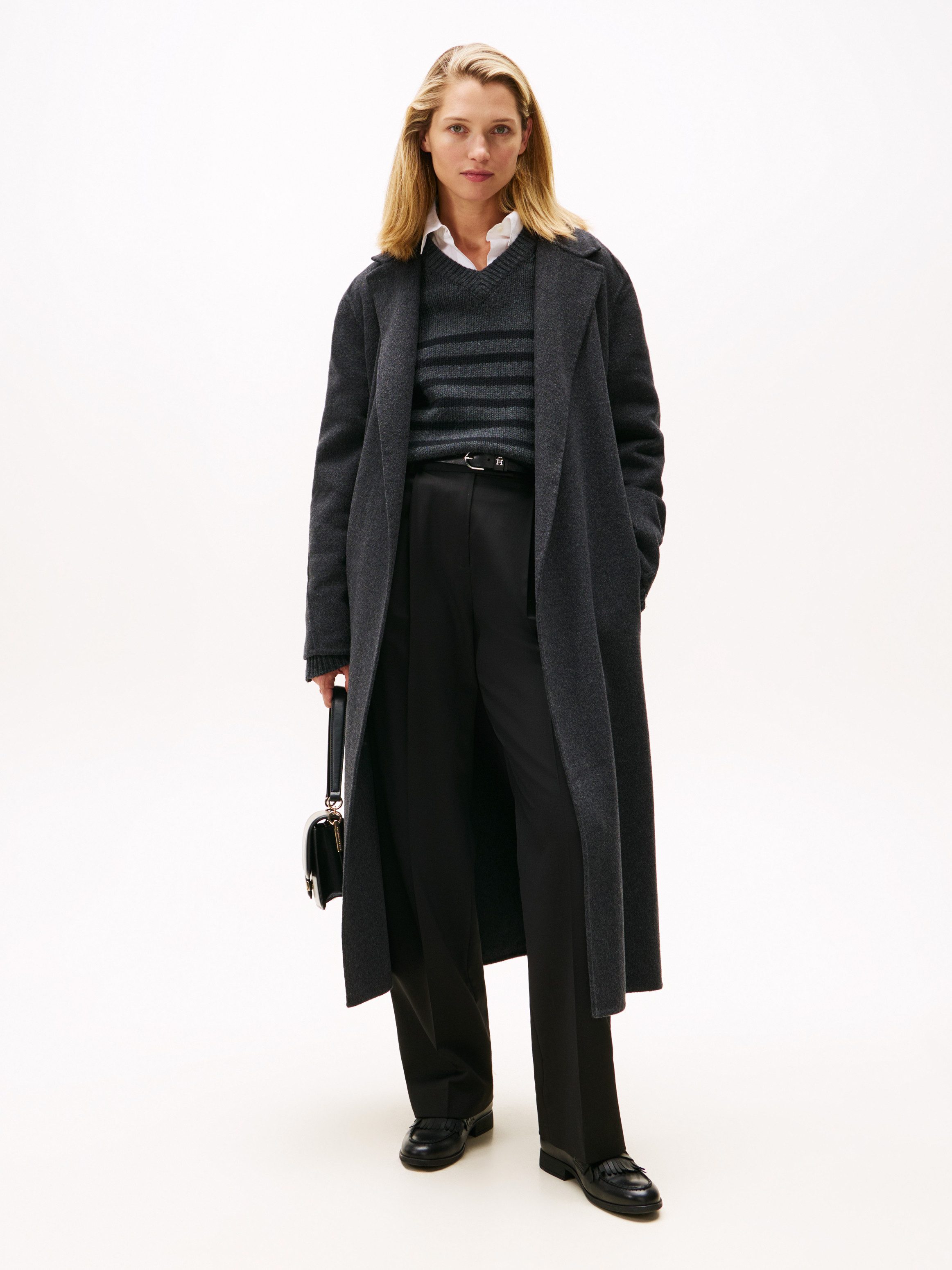 Tommy Hilfiger Wollmantel DF WOOL REG BELTED MIDI COAT mit Wolle günstig online kaufen