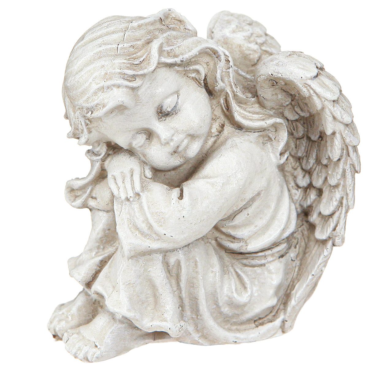 Florists Products Engelfigur Trauer Engel Deko Figur Creme 6,5×5×7,5cm 2 St Grabschmuck, 2 Stück – Bild 3 von 5