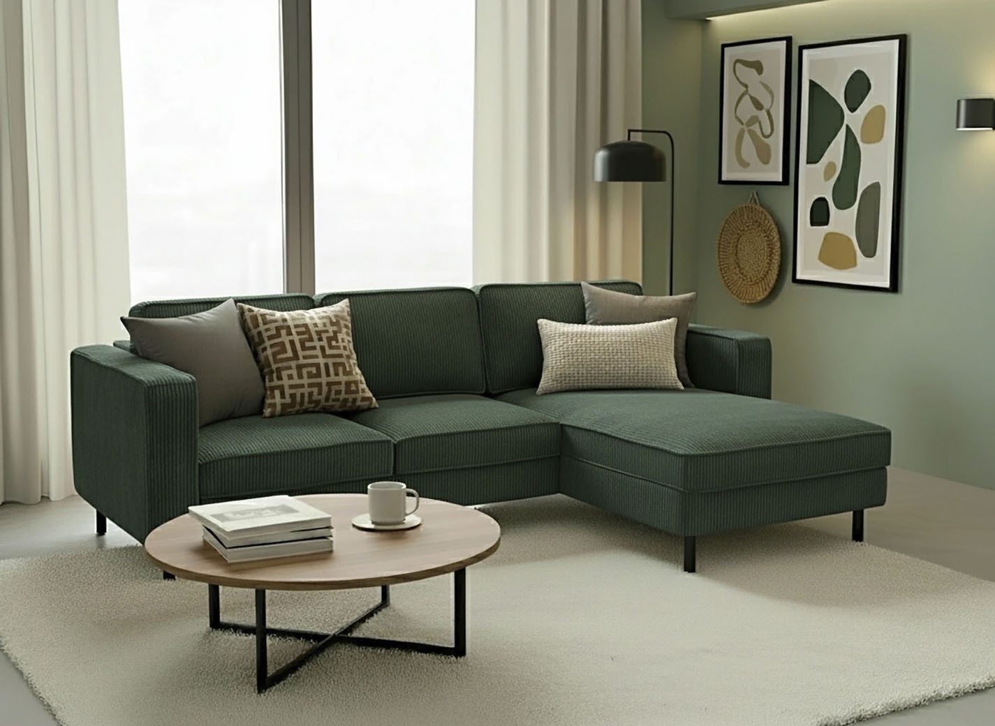 TRENDMANUFAKTUR Ecksofa Watkins, Couch wahlweise mit Schlaffunktion & Bettkasten, auch in Cord, Recamiere beidseitig montierbar, Sofa in L-Form, Breite 232 cm