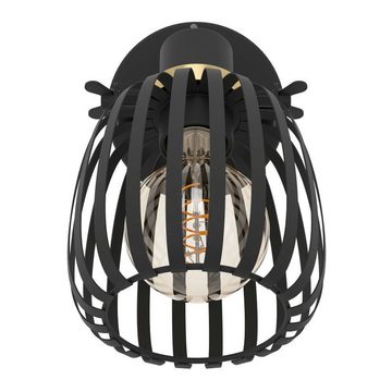 EGLO Deckenspot GIRONA, ohne Leuchtmittel, Wandlampe, Wandspot aus Metall in Schwarz und Messing-gebürstet, E27