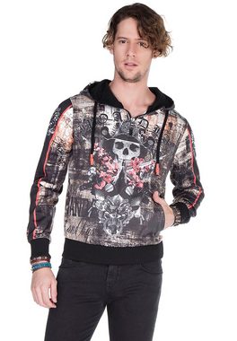 Cipo & Baxx Kapuzensweatshirt mit coolem Allover-Print