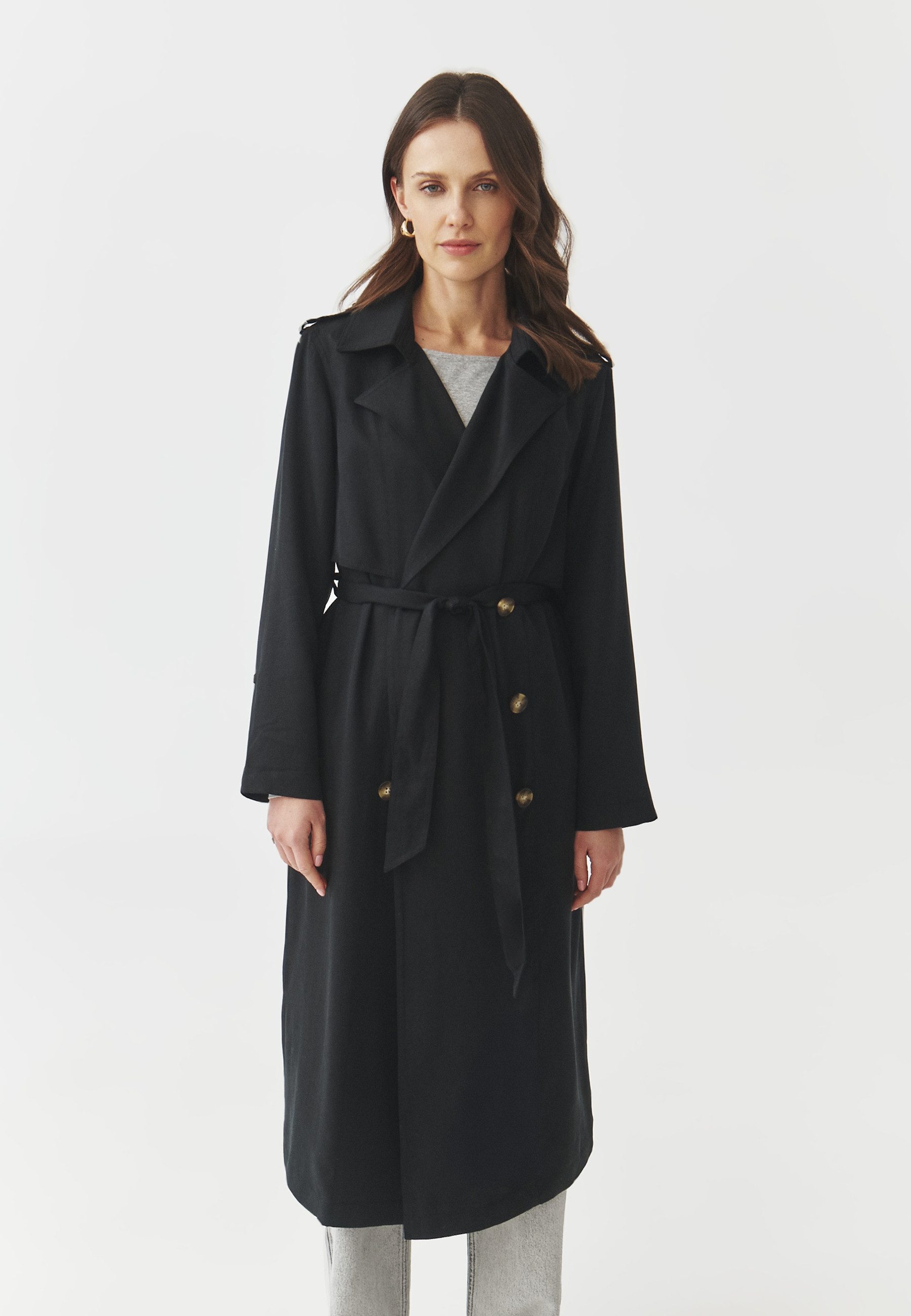 TATUUM Langmantel Lässiger Trench Mit Gürtel - Natis