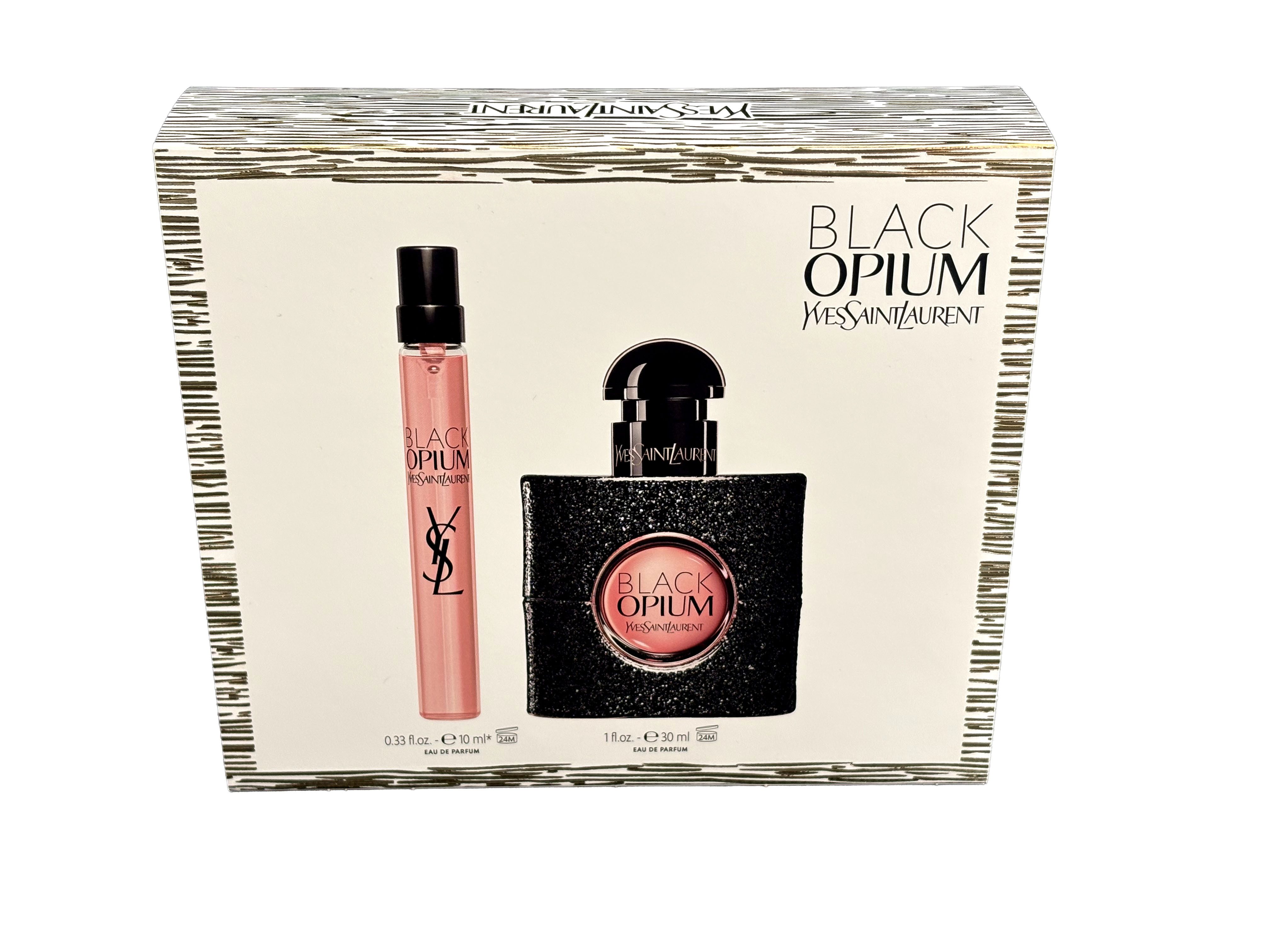 YVES SAINT LAURENT Duft-Set BLACK OPIUM FOR HER, 2-tlg., Geschenkset: Eau de Parum 30ml + Travelspray 10ml